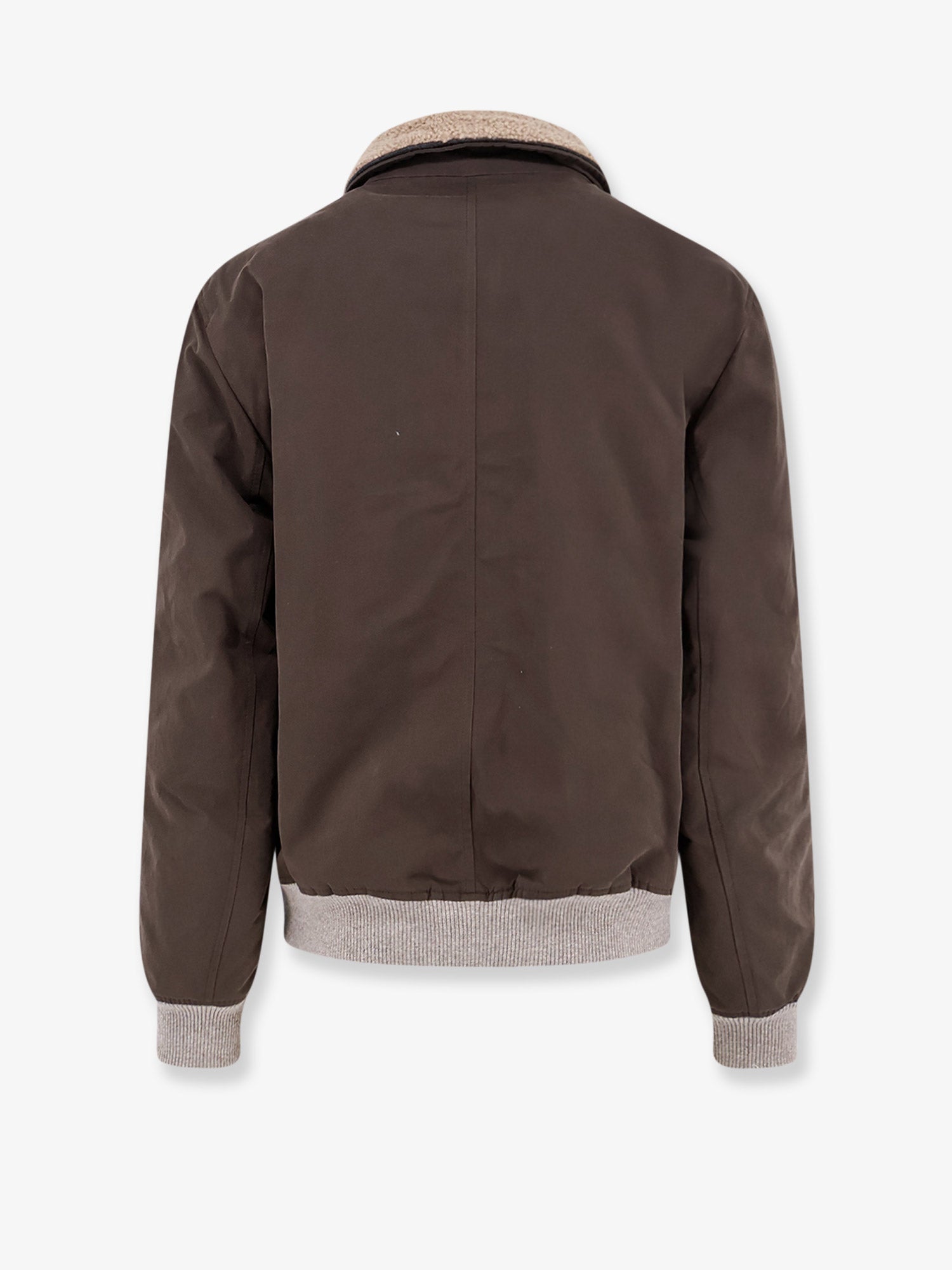 Brunello Cucinelli Cotton Blend Jacket With Fur Collar