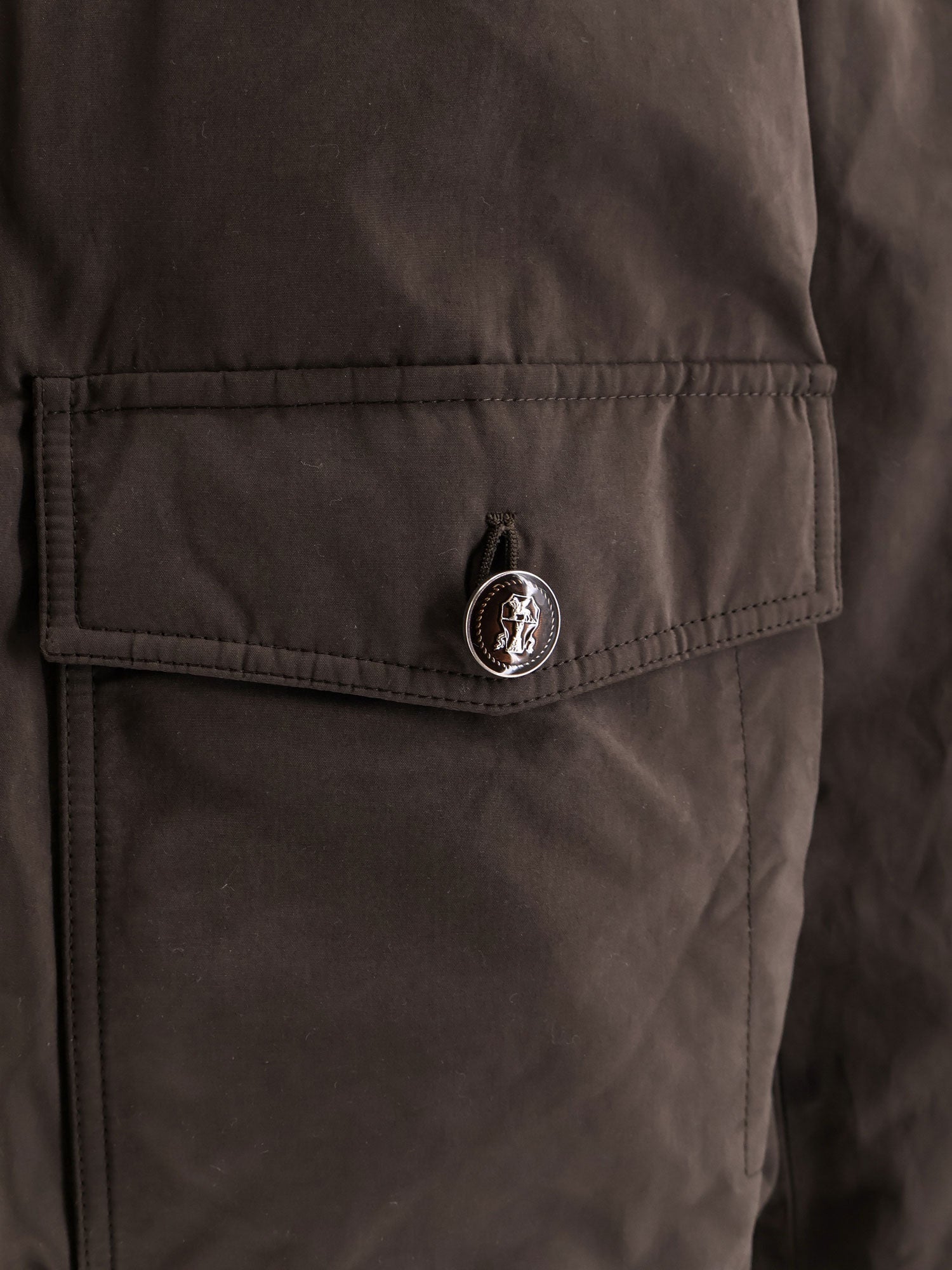 Brunello Cucinelli Cotton Blend Jacket With Fur Collar