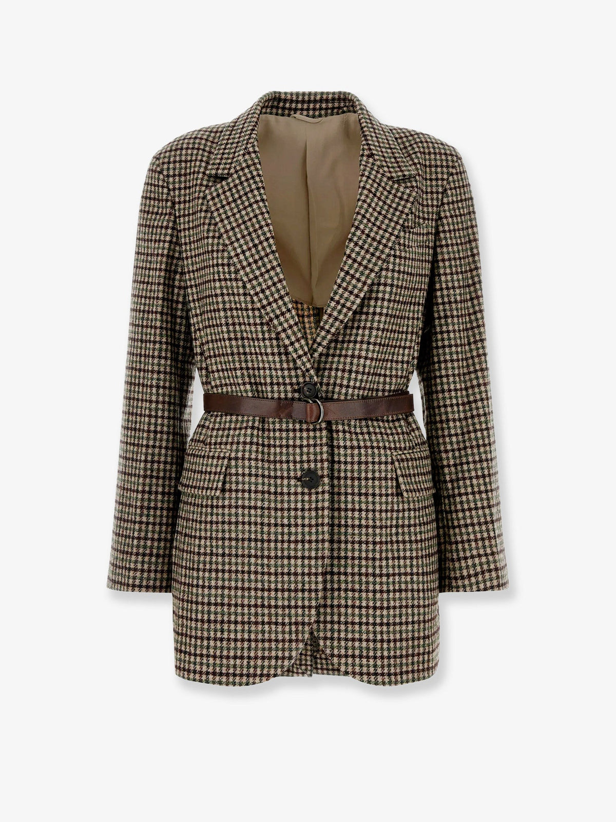 Brunello Cucinelli Madras Blazer With Belt