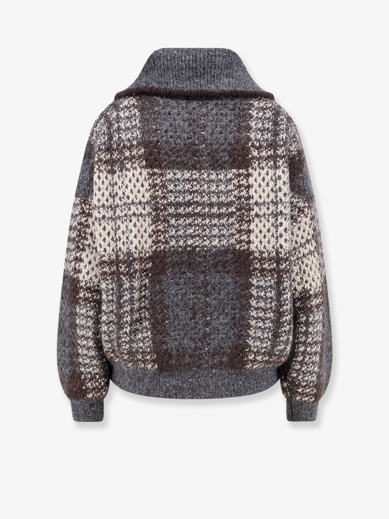 Brunello Cucinelli Cardigan With Intarsia And Micro-sequin Embroidery