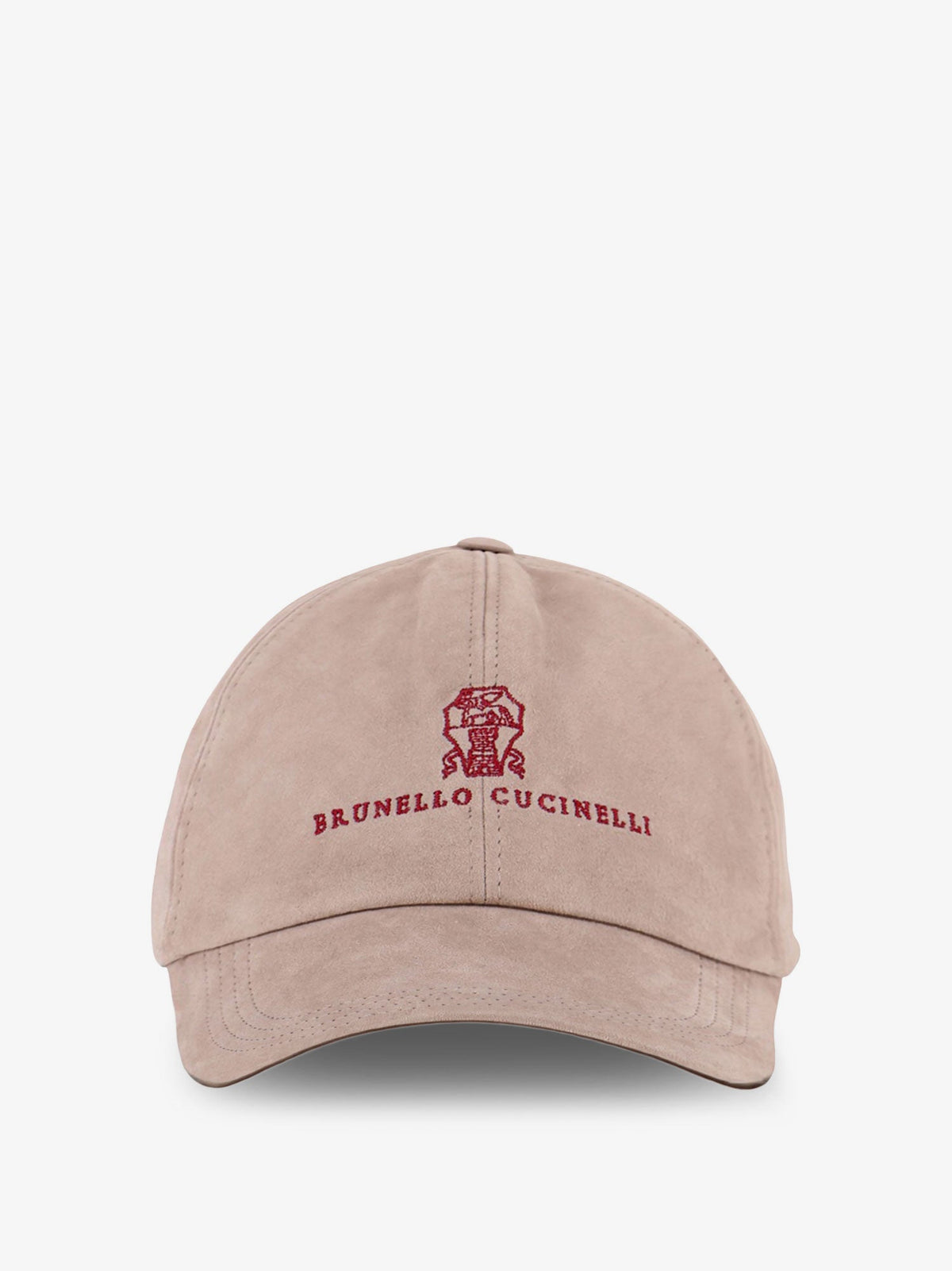 Brunello Cucinelli Suede Hat With Embroidered Logo On The Front
