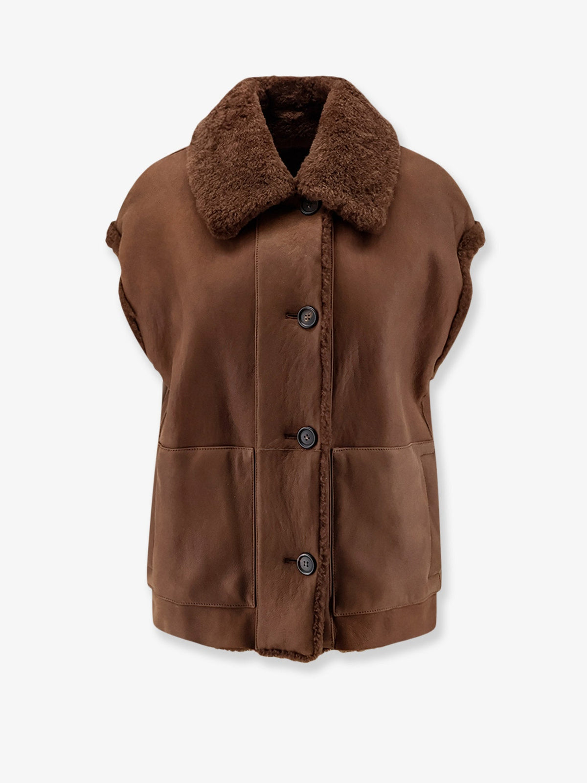 Brunello Cucinelli Shearling Sleeveless Jacket