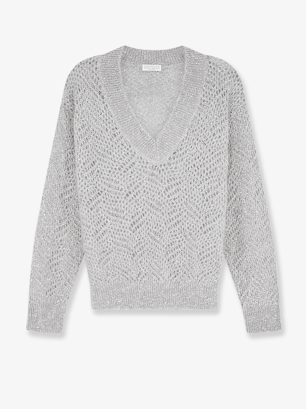 Brunello Cucinelli Mohair Blend Sweater With Dazzling Pattern