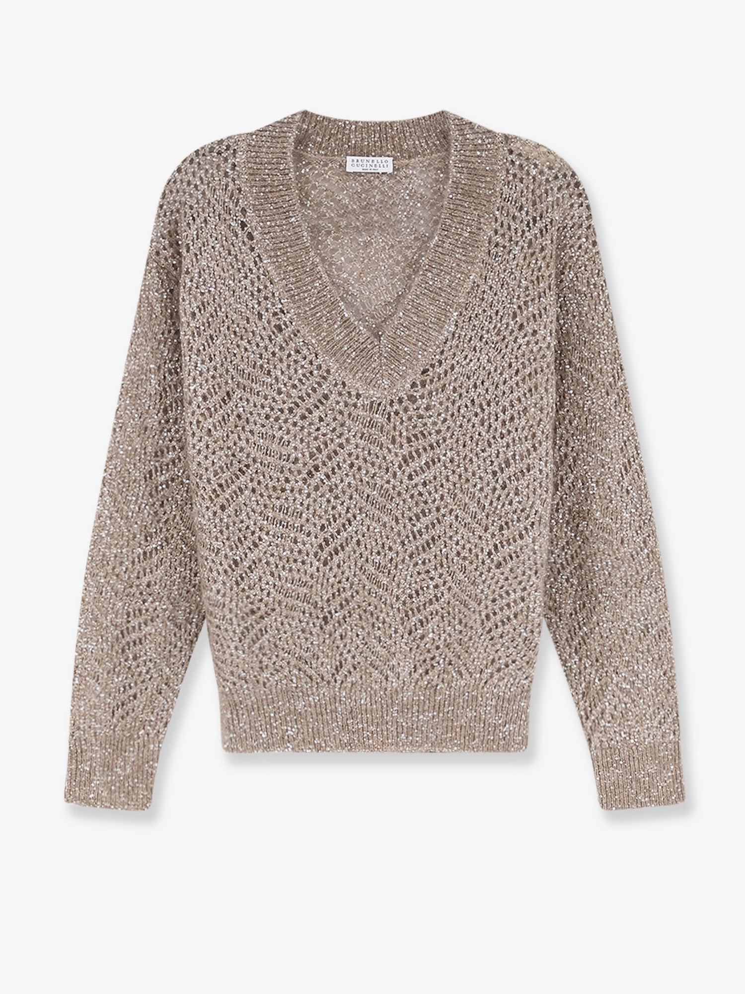 Brunello Cucinelli Mohair Blend Sweater With Dazzling Pattern