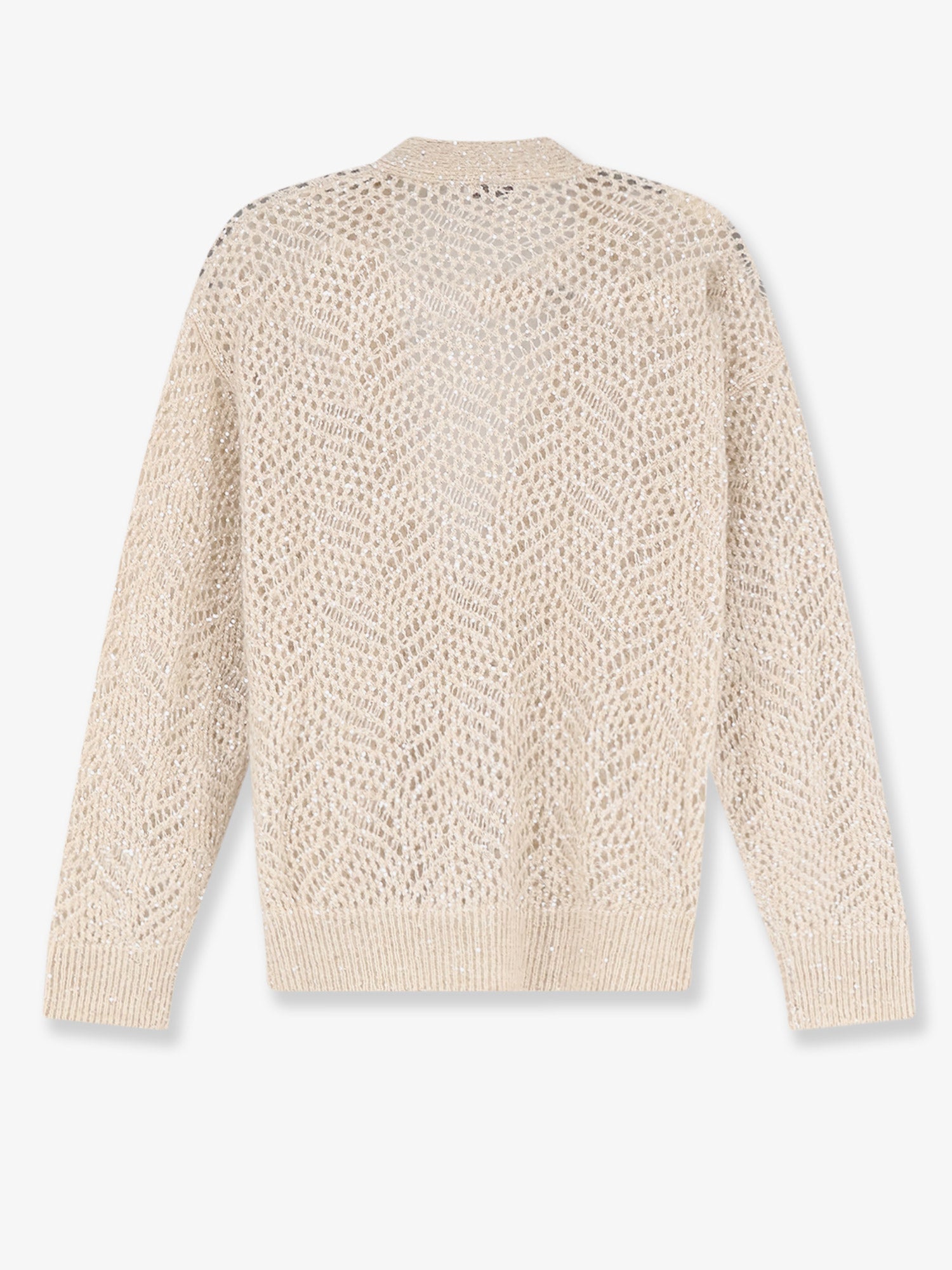Brunello Cucinelli Mohair Blend Cardigan With Iconic Dazzling Motif