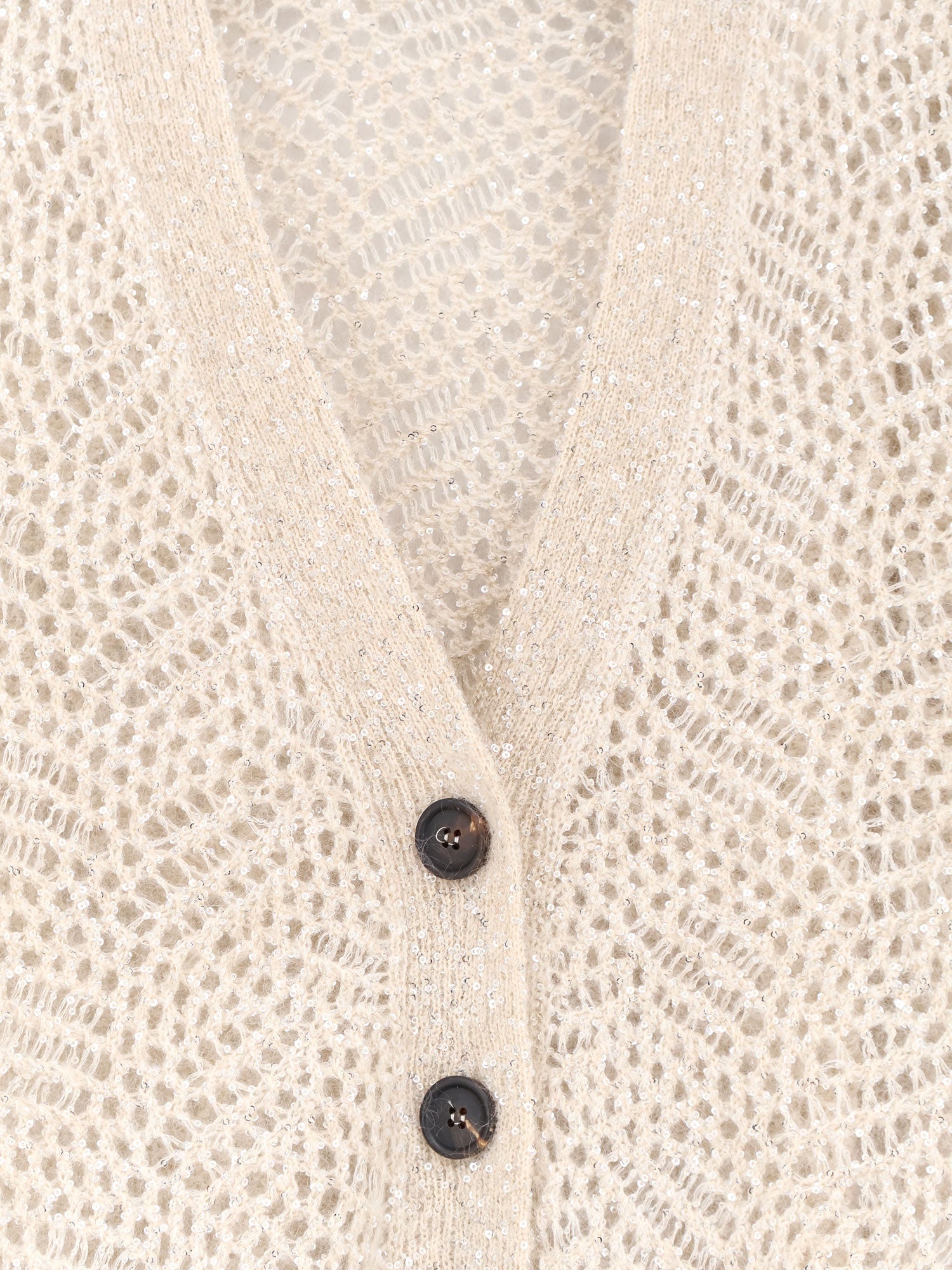 Brunello Cucinelli Mohair Blend Cardigan With Iconic Dazzling Motif