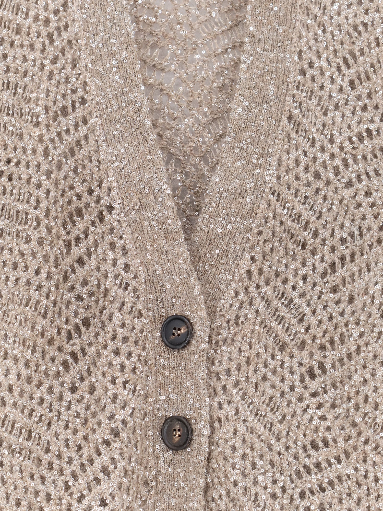 Brunello Cucinelli Mohair Blend Cardigan With Iconic Dazzling Motif