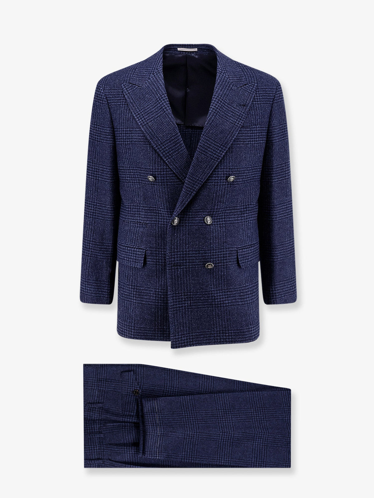 Brunello Cucinelli Wool And Cashmere Blend Suit With Prince Of Wales Pattern