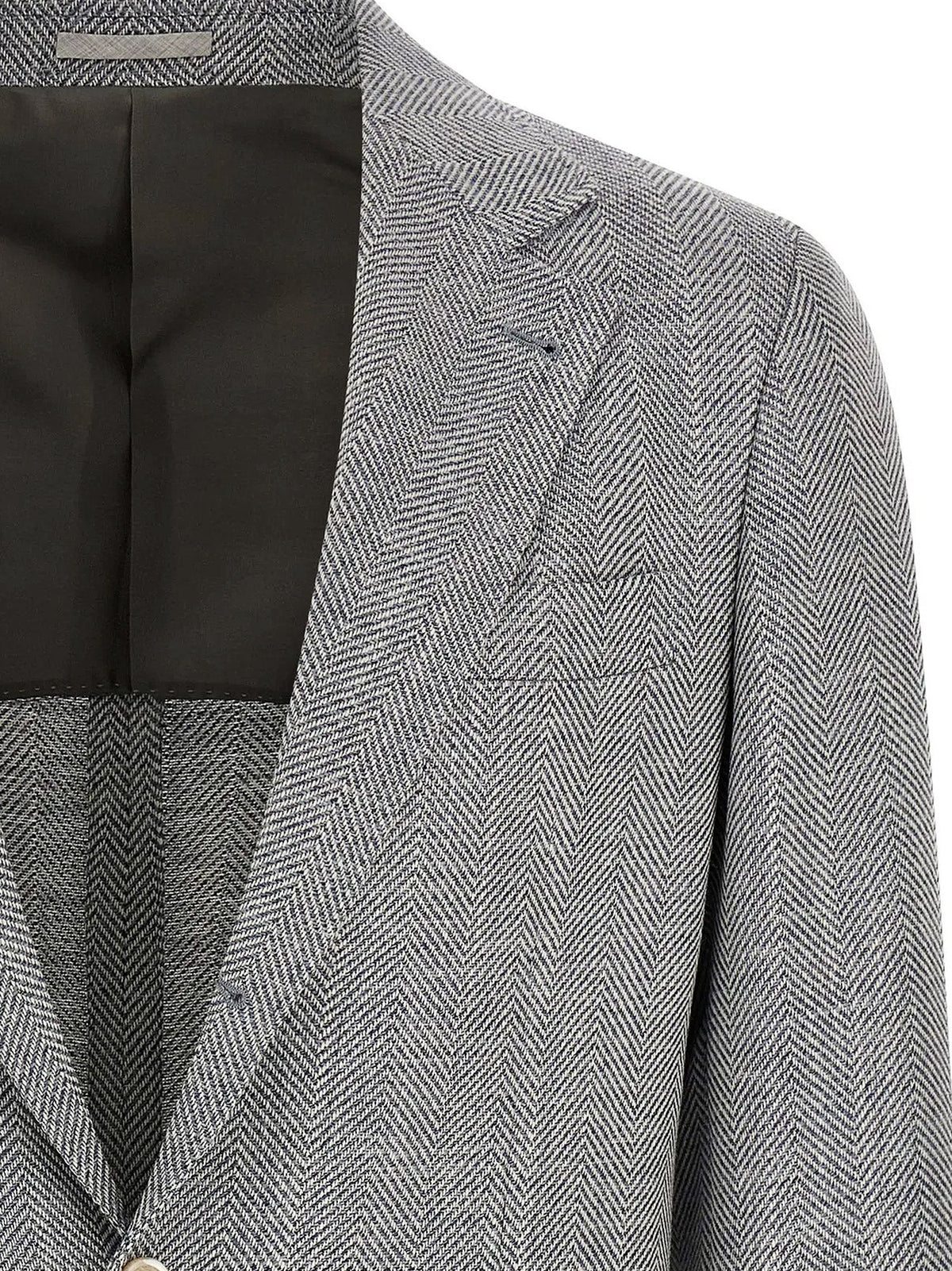Brunello Cucinelli Deconstructed Wool, Alpaca And Silk Chevron Blazer