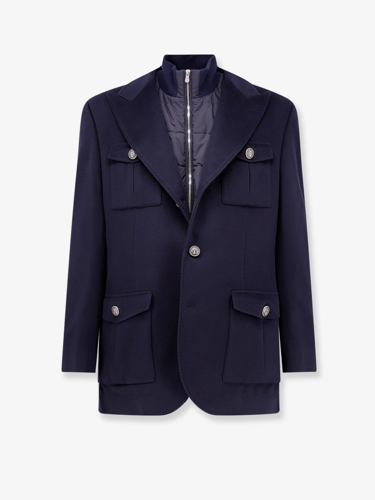 Brunello Cucinelli Virgin Wool Jacket With Internal Padded Vest