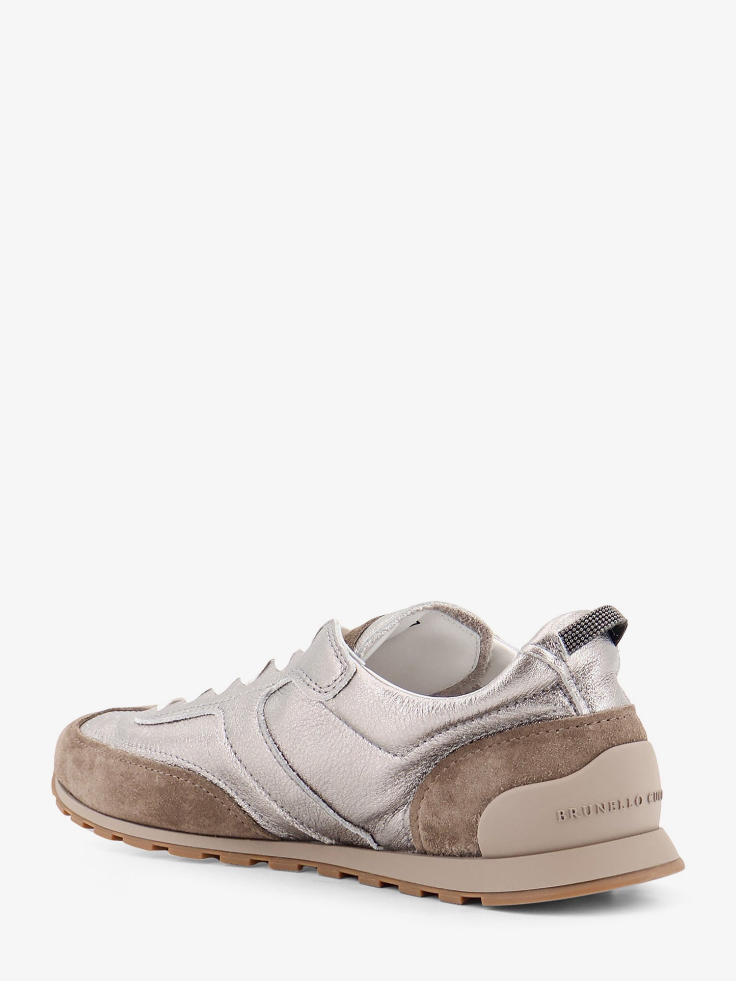 Brunello Cucinelli Laminated Leather And Suede Sneakers