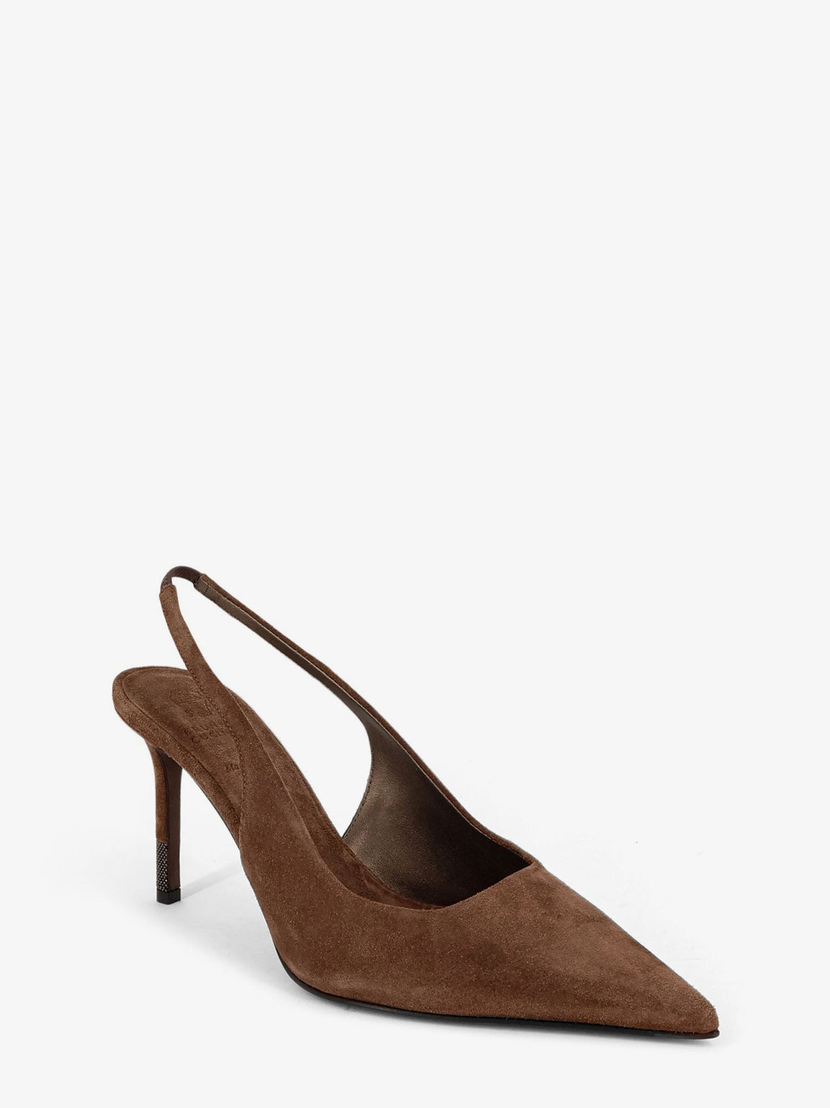 Brunello Cucinelli Suede Pumps With Monili Detail On The Heel
