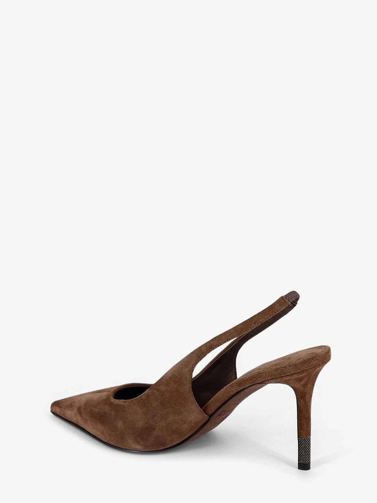 Brunello Cucinelli Suede Pumps With Monili Detail On The Heel