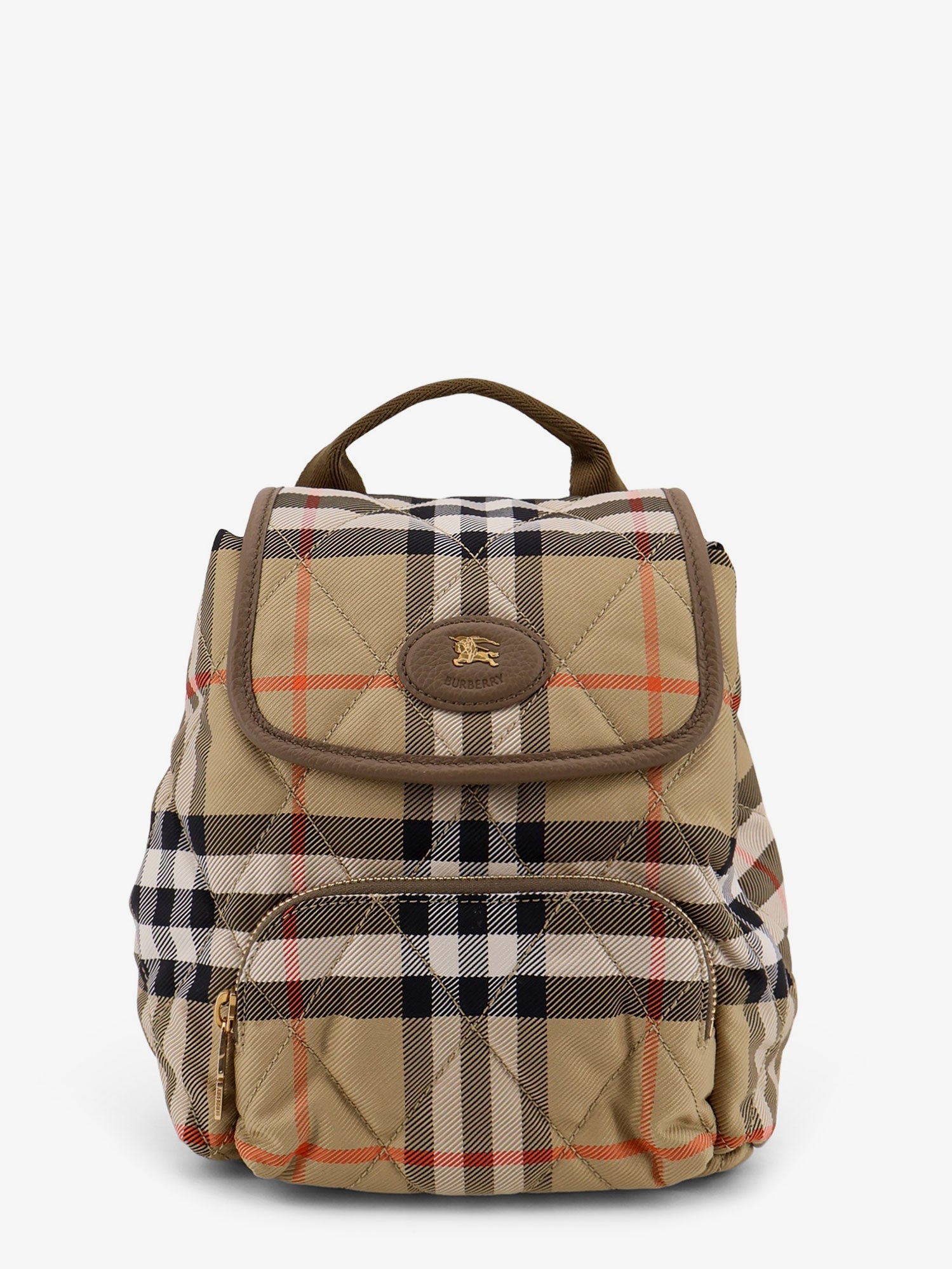 Burberry Horseshoe Nylon Backpack With Check Pattern