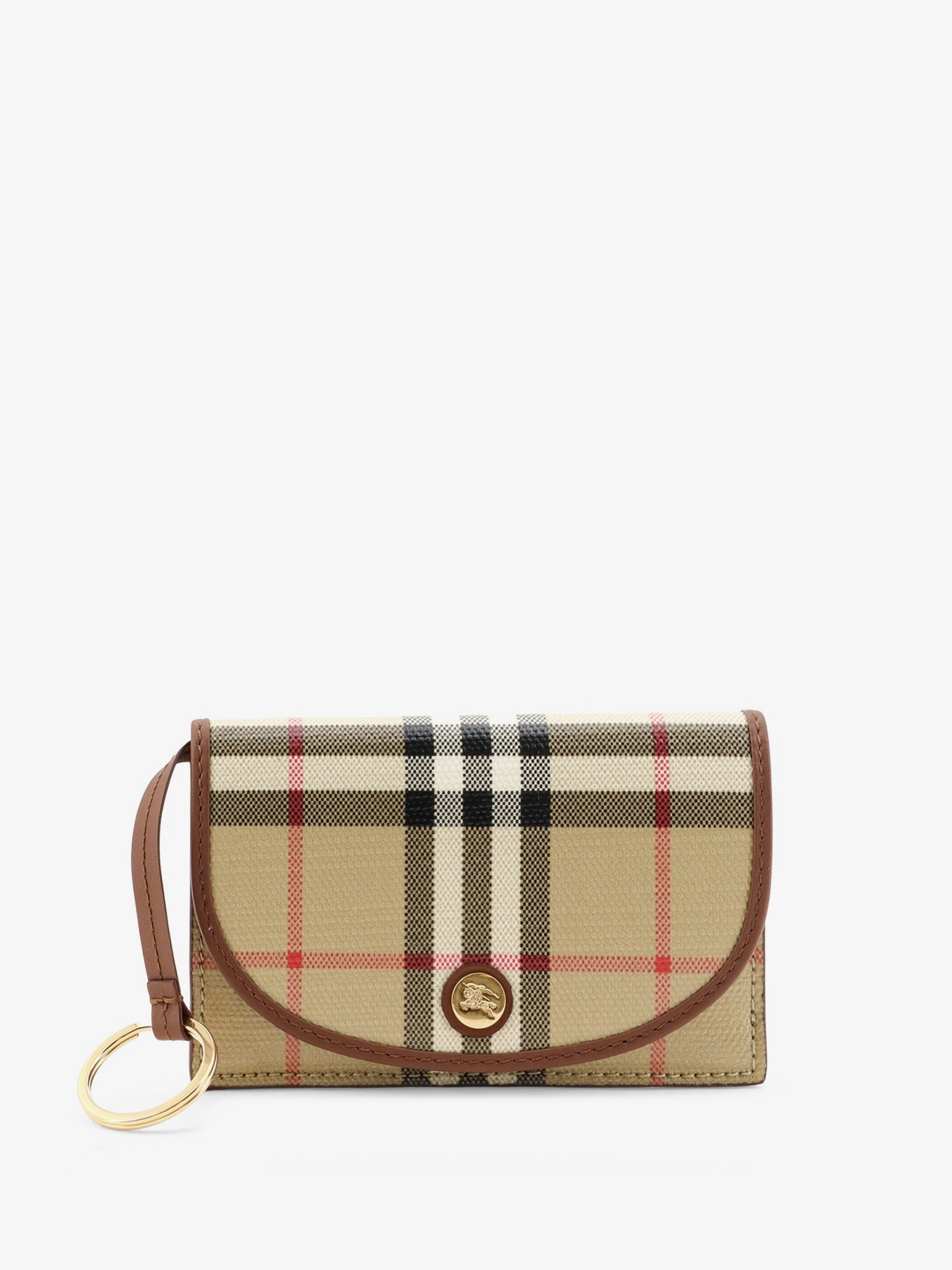 Burberry Coated Canvas Wallet With Check Pattern