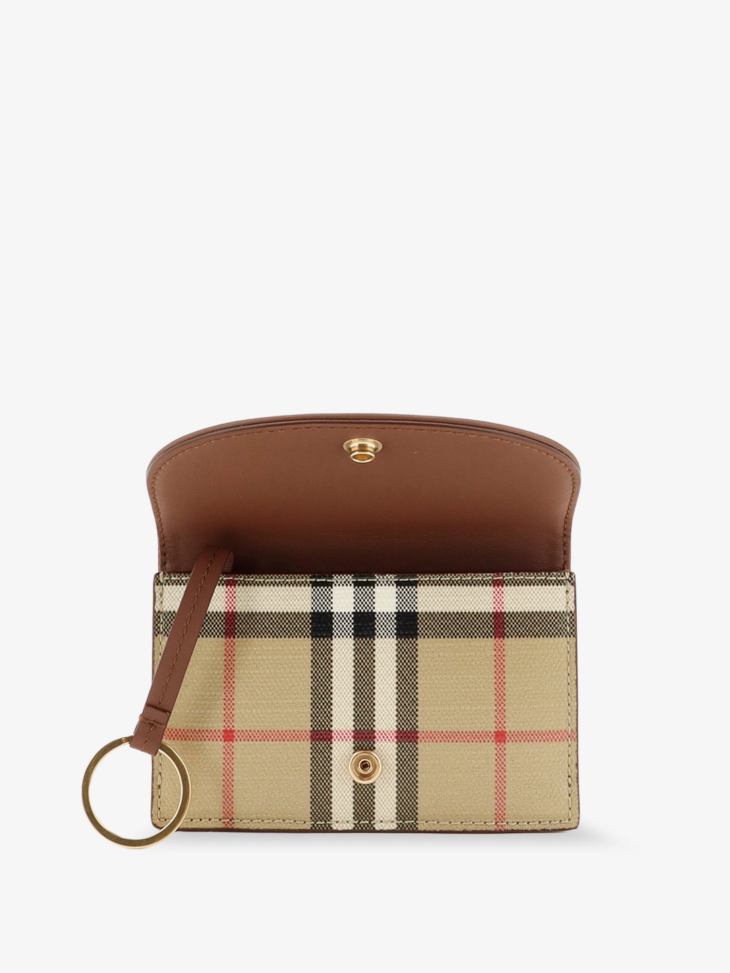 Burberry Coated Canvas Wallet With Check Pattern