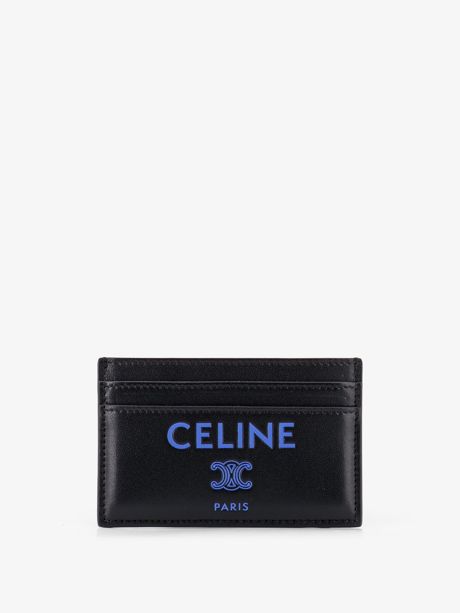 Celine Leather Card Holder With Front Logo Print