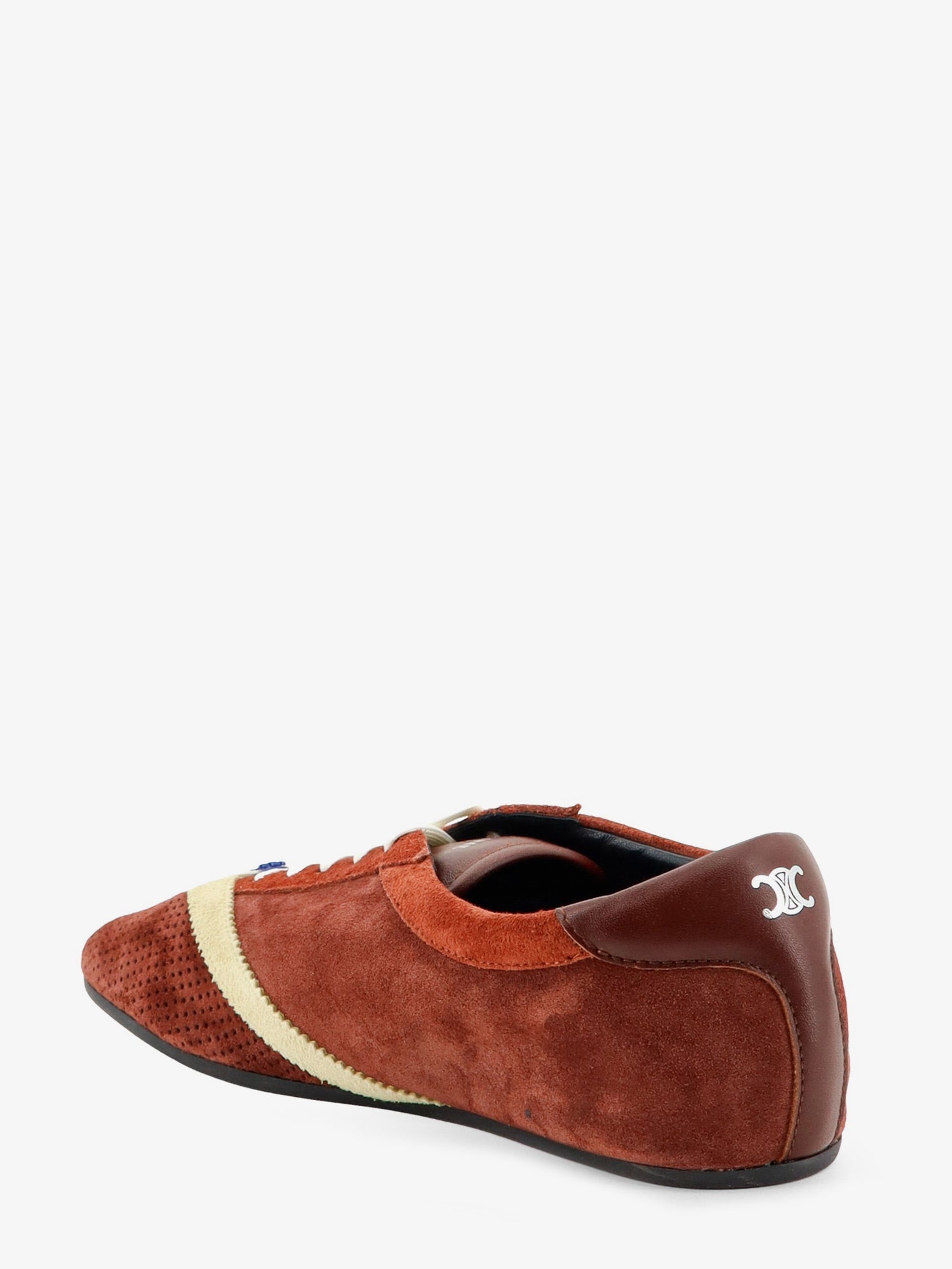 Celine The Flat Suede And Leather Sneakers