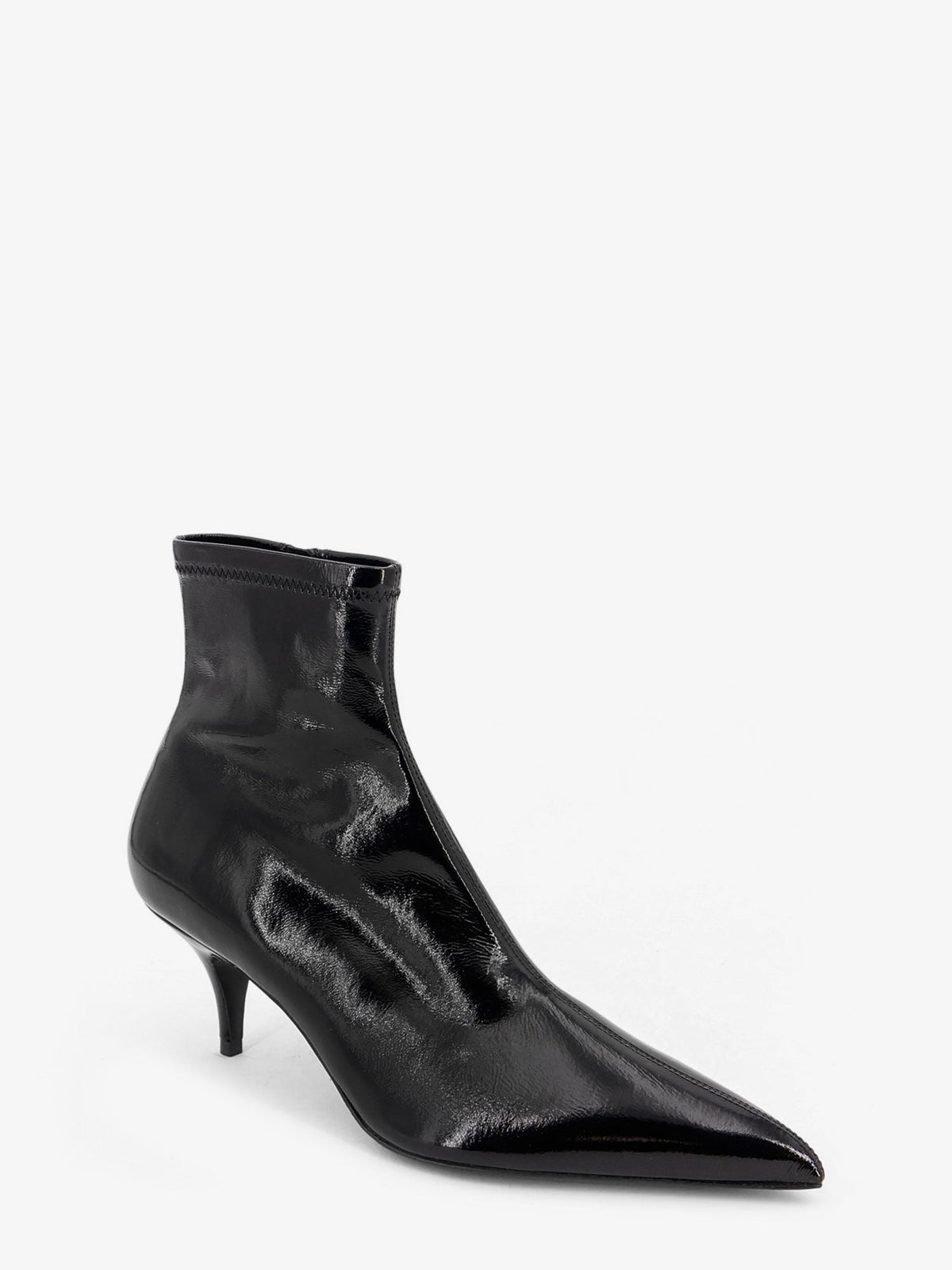 Celine Fitted Sleek Stretch Patent Leather Boots