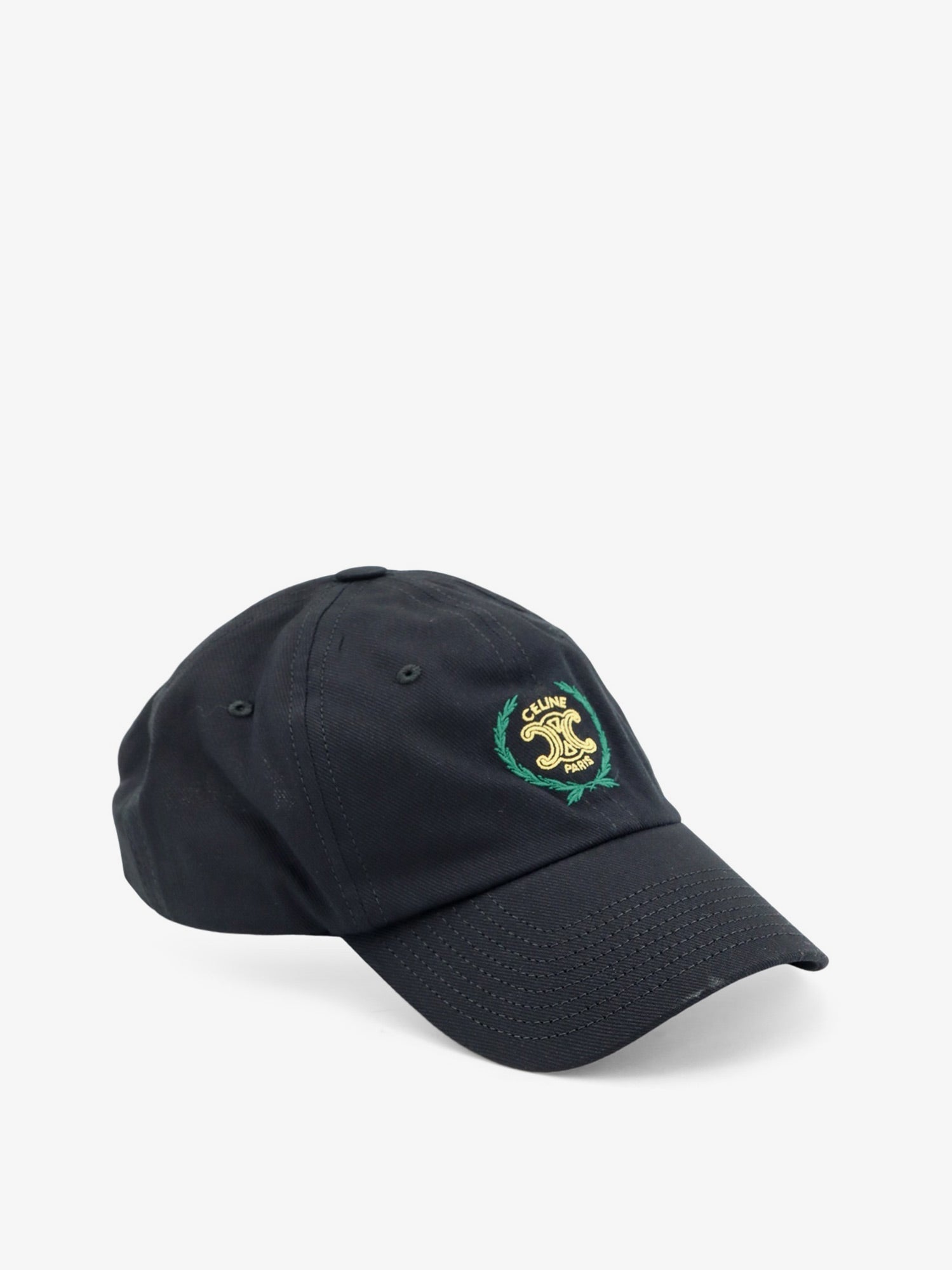Celine Cotton Baseball Hat With Triomphe Embroidery