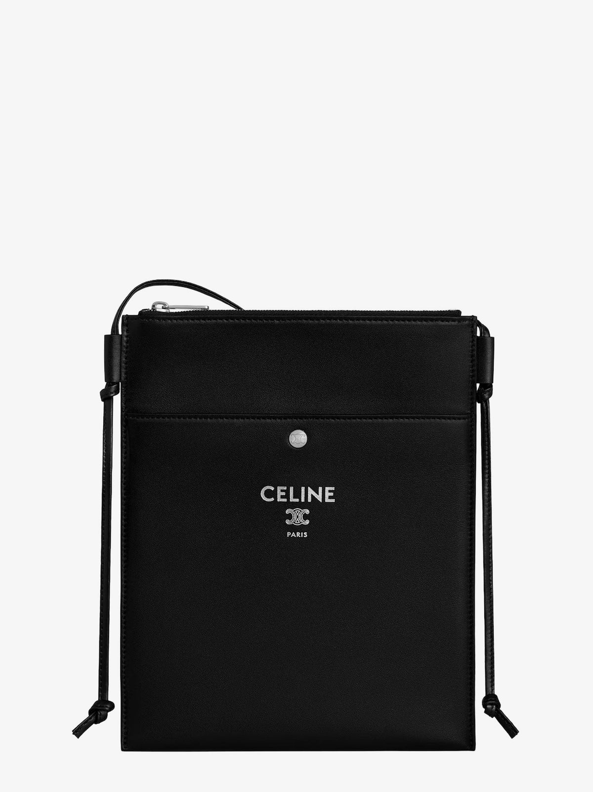 Celine Sharp Leather Crossbody Bag With Logo On The Front