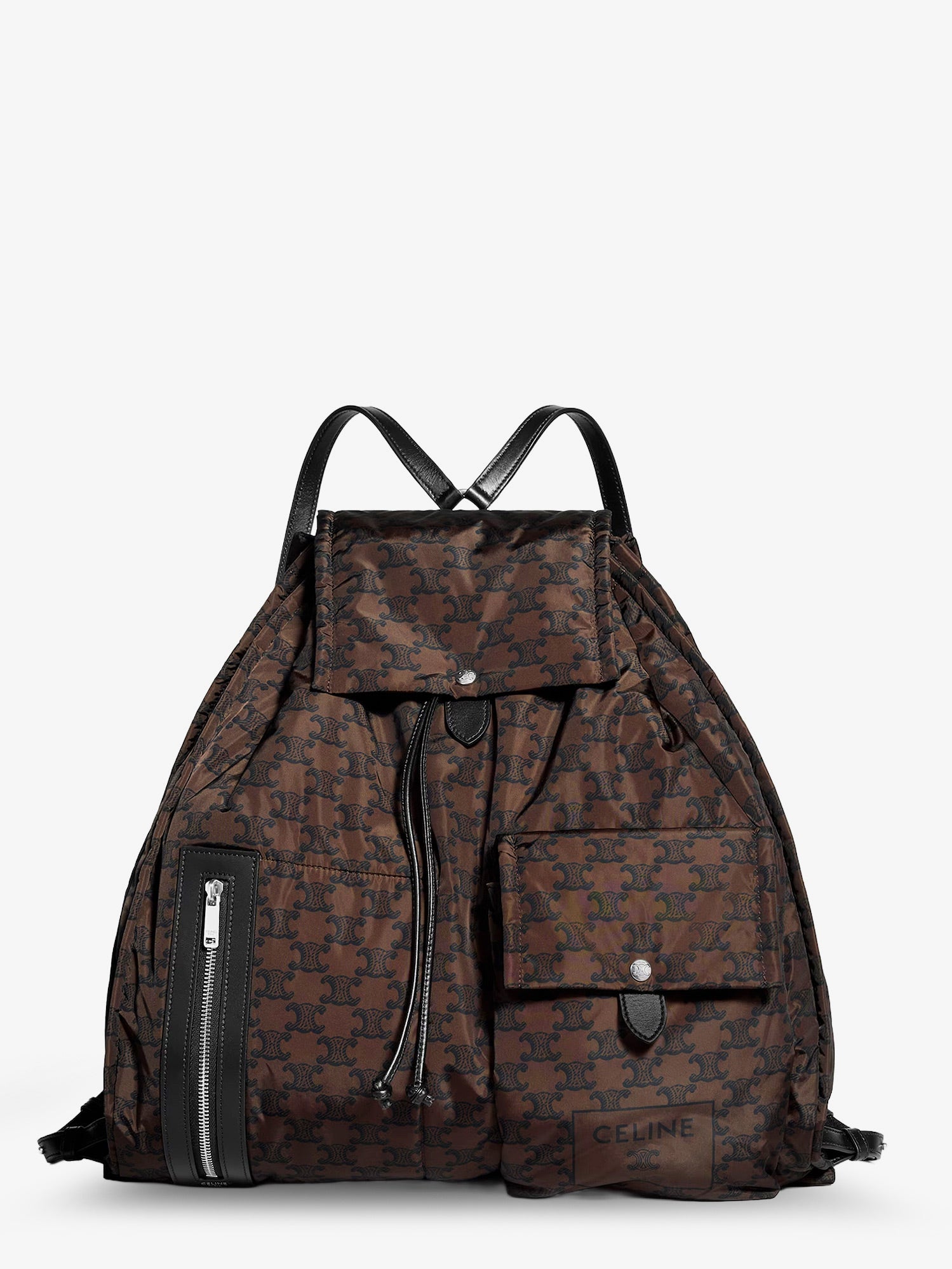 Celine Nylon And Leather Backpack With Triomphe Print