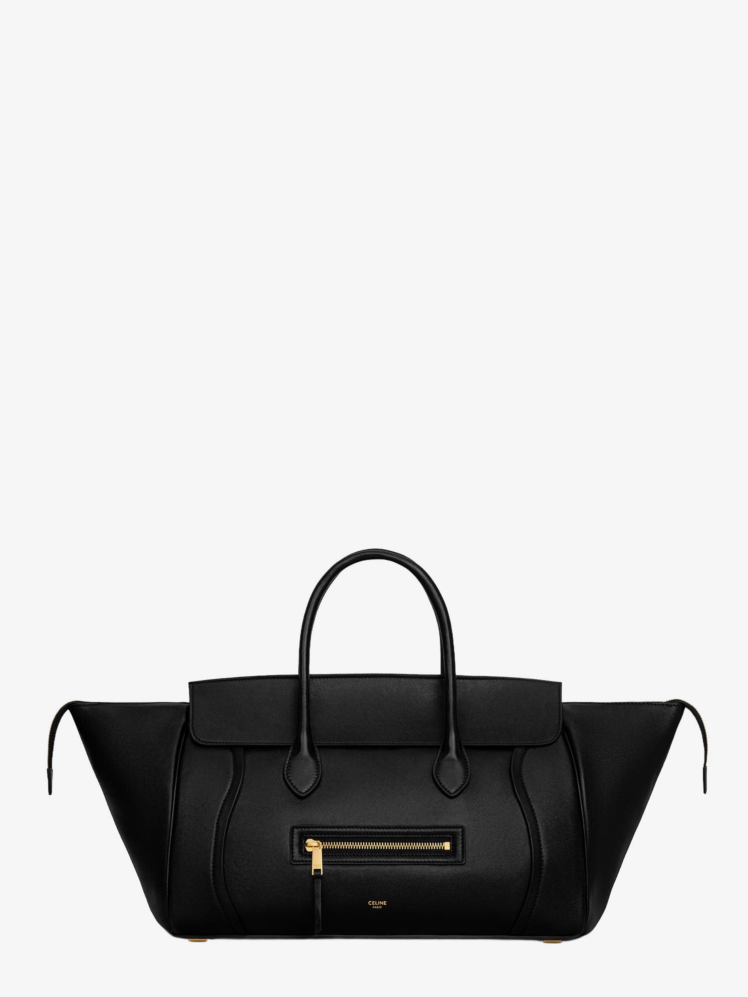 Celine Luggage Leather Handbag With Logo Lettering On The Front