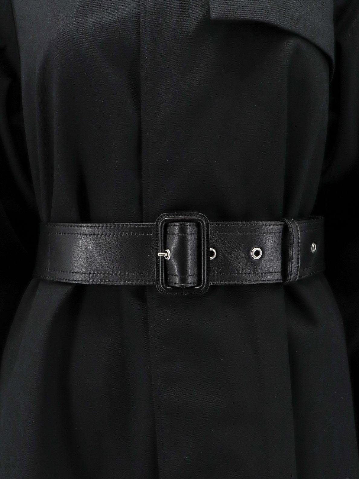 Celine Flared Waterproof Coat With Leather Belt