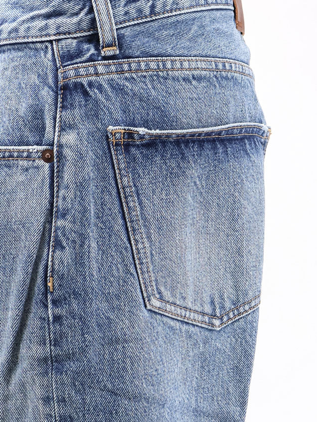Celine Boyfriend Jeans With Logo Tag