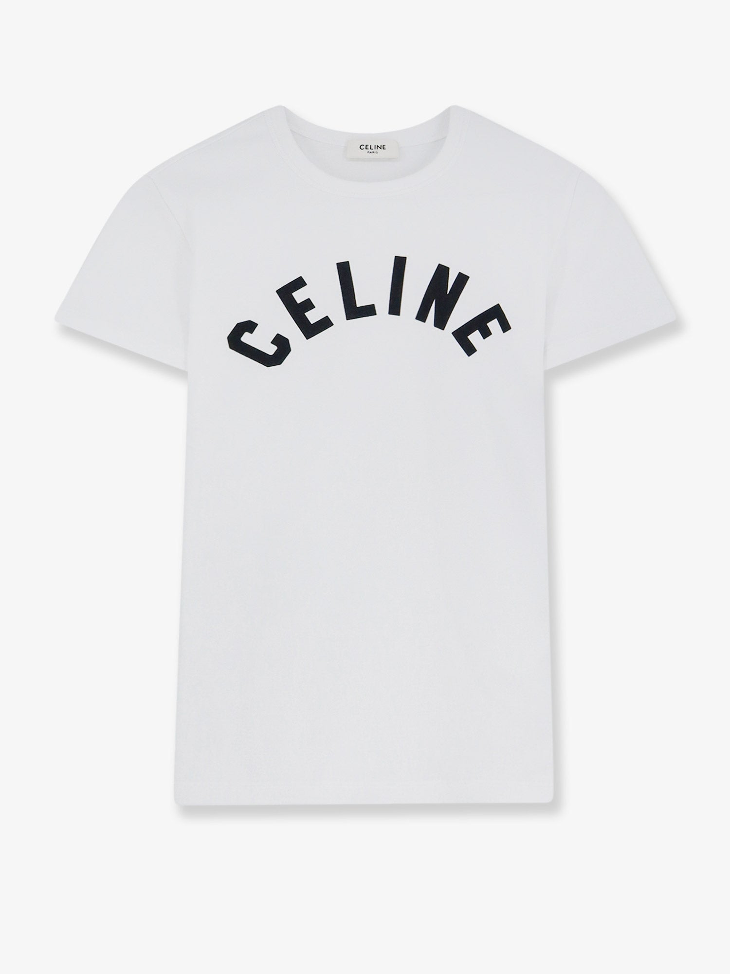 Celine Cotton Blend T-shirt With Front Logo Print