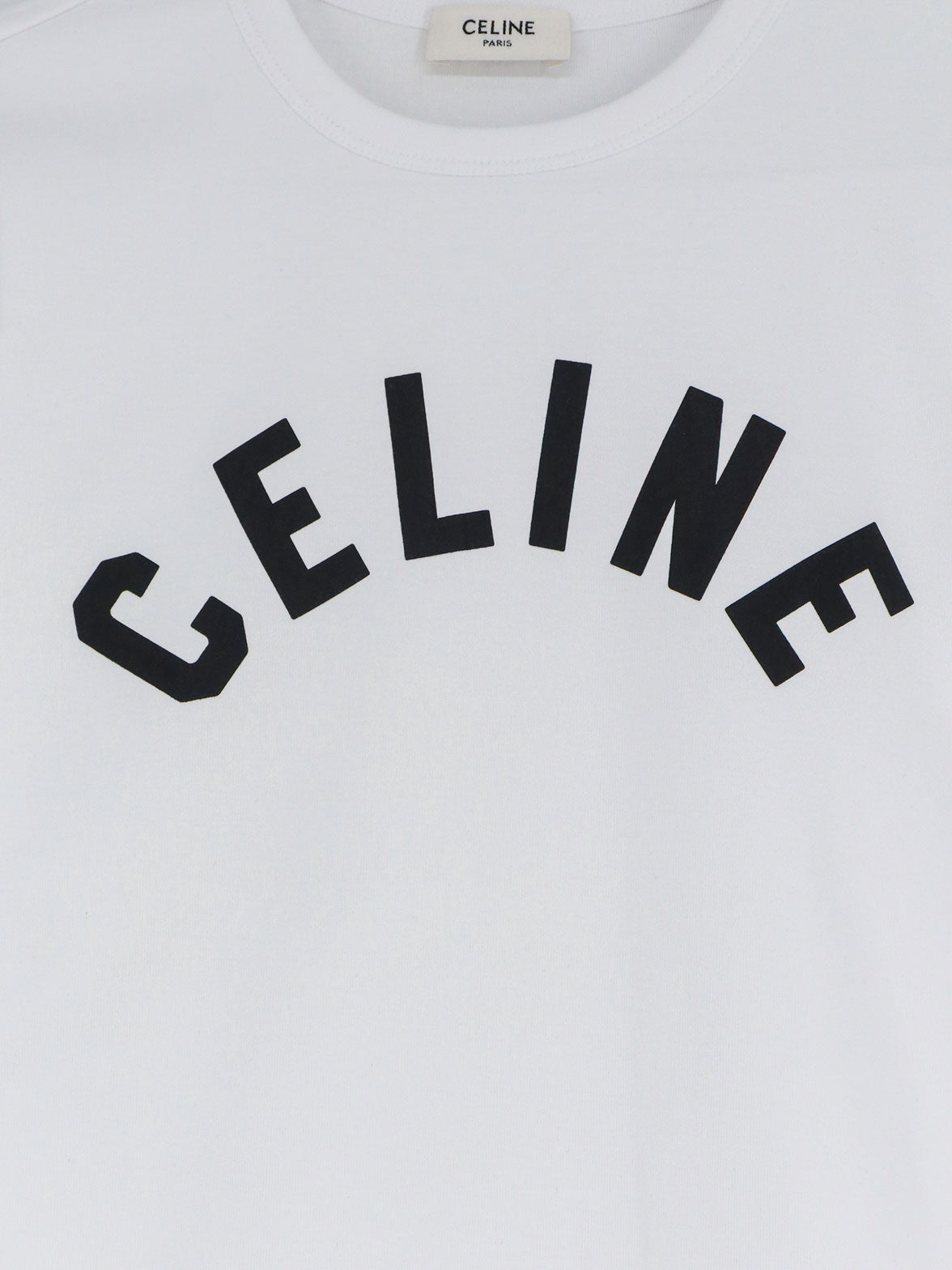 Celine Cotton Blend T-shirt With Front Logo Print