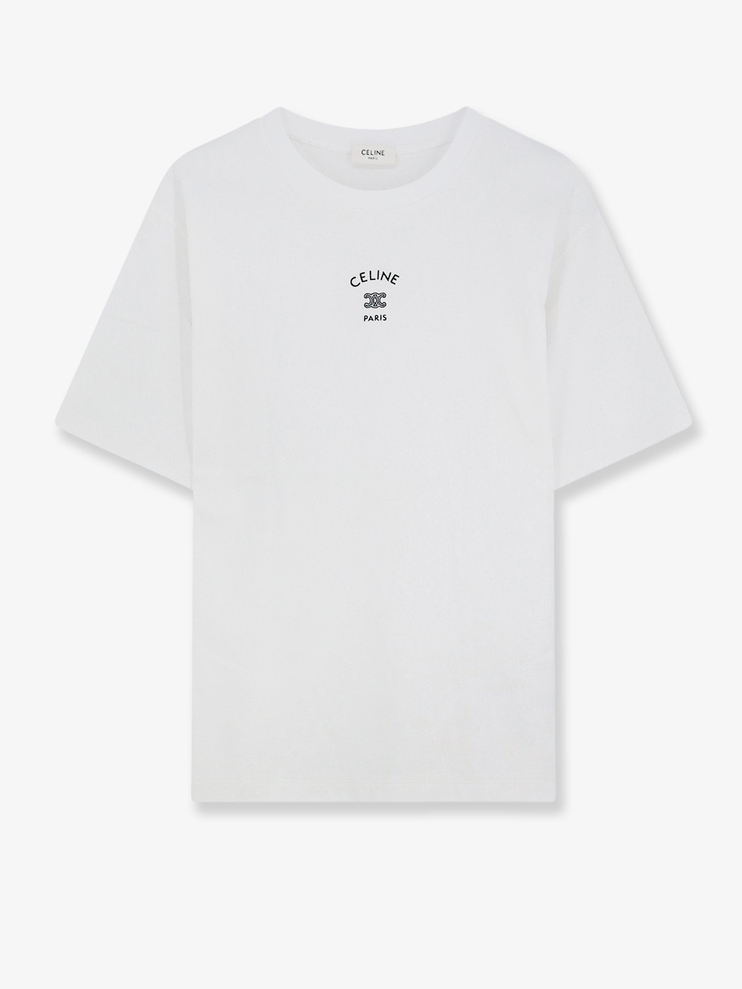 Celine Cotton T-shirt With Front Lettering Logo Print