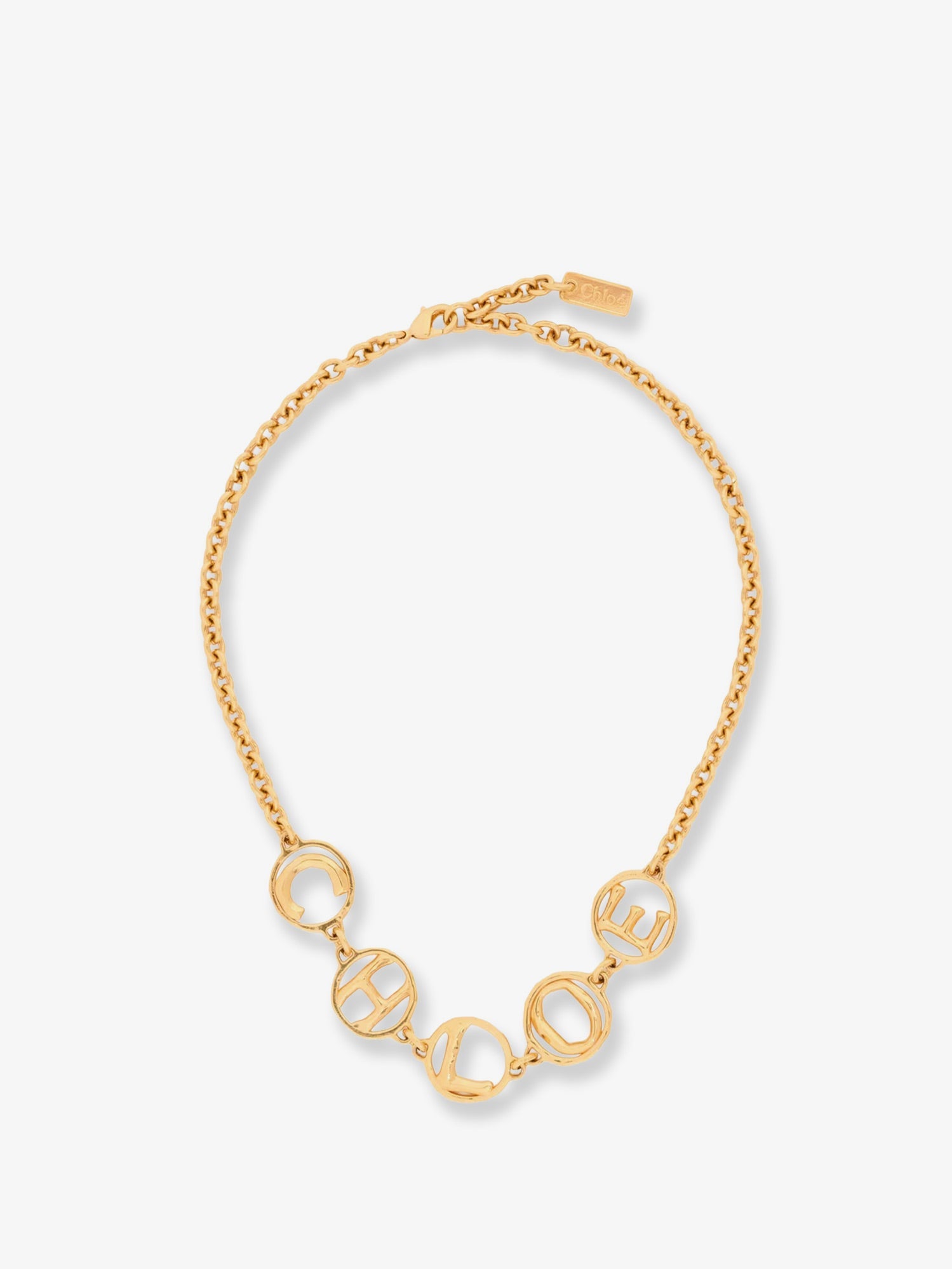 Chloé Brass Script Necklace