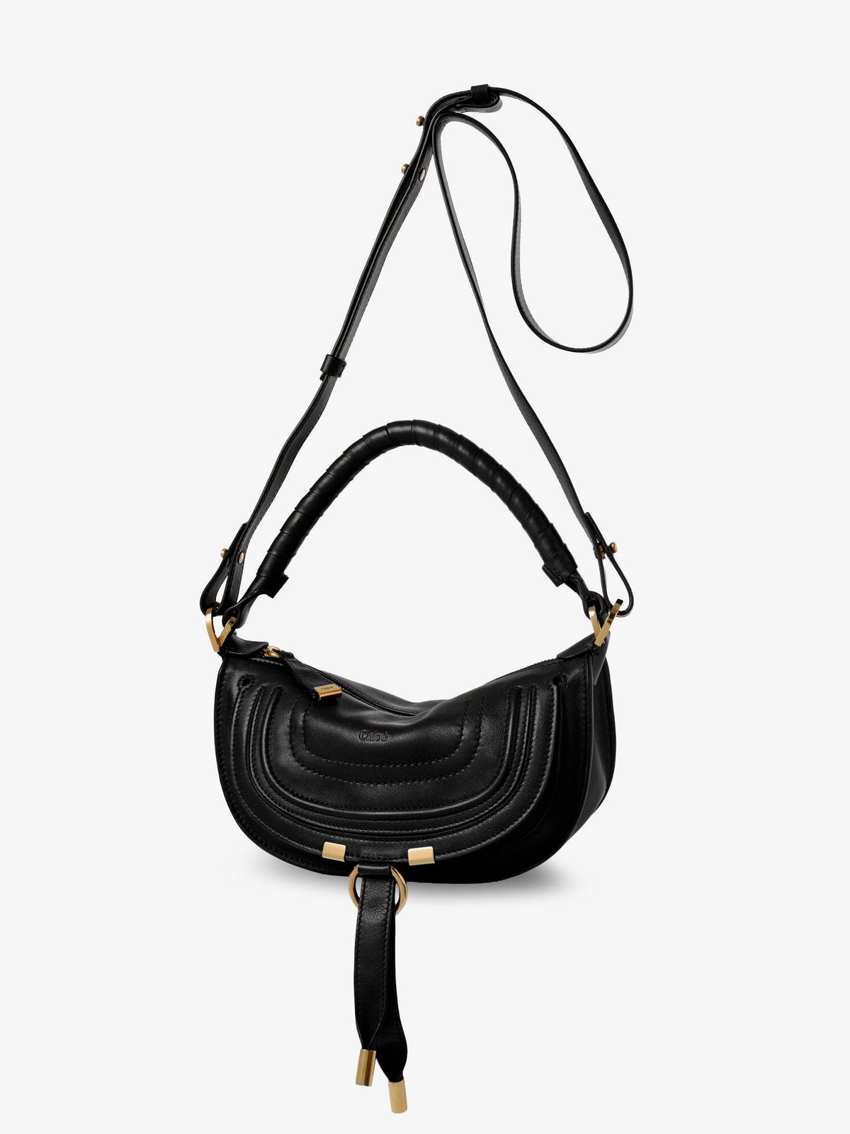 Chloé Marcie Mini Leather Crossbody Bag With Stitching Detail
