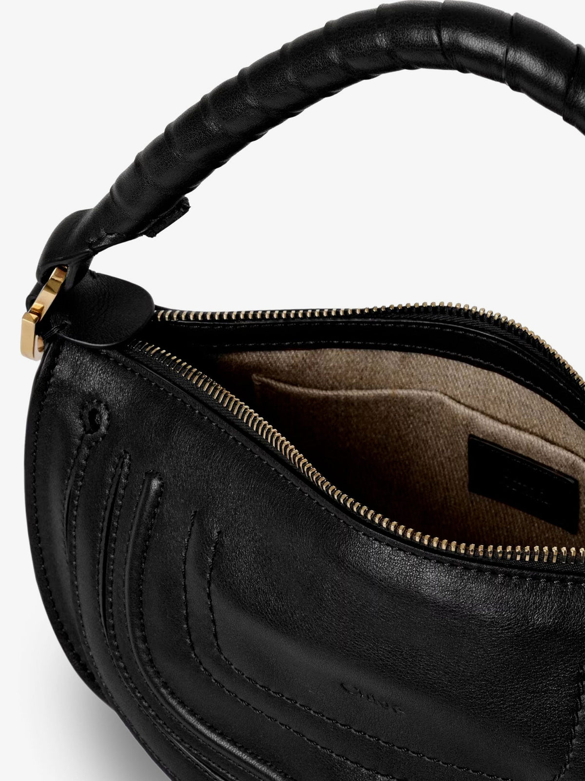 Chloé Marcie Mini Leather Crossbody Bag With Stitching Detail