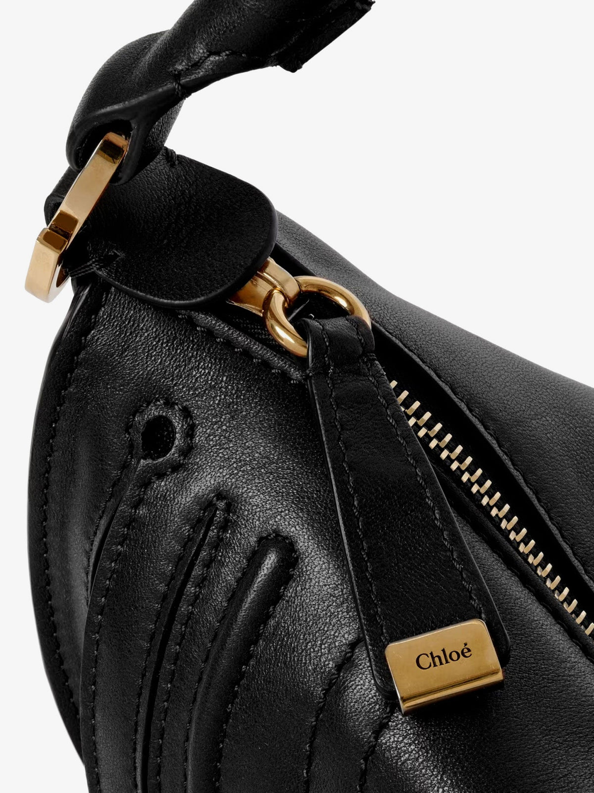 Chloé Marcie Mini Leather Crossbody Bag With Stitching Detail