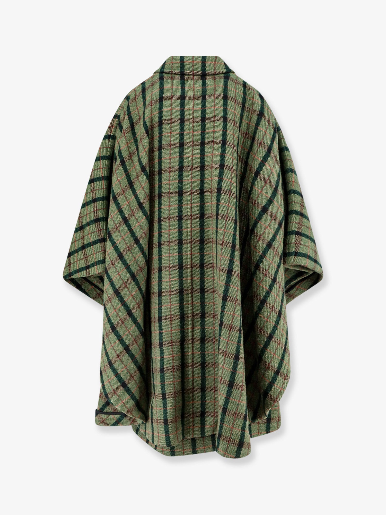 Chloé Madras Wool Cape Coat