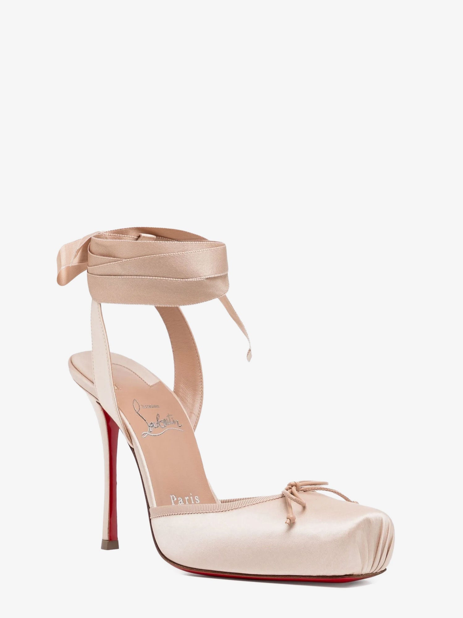 Christian Louboutin Cassia Lace Up 100 Satin Pumps