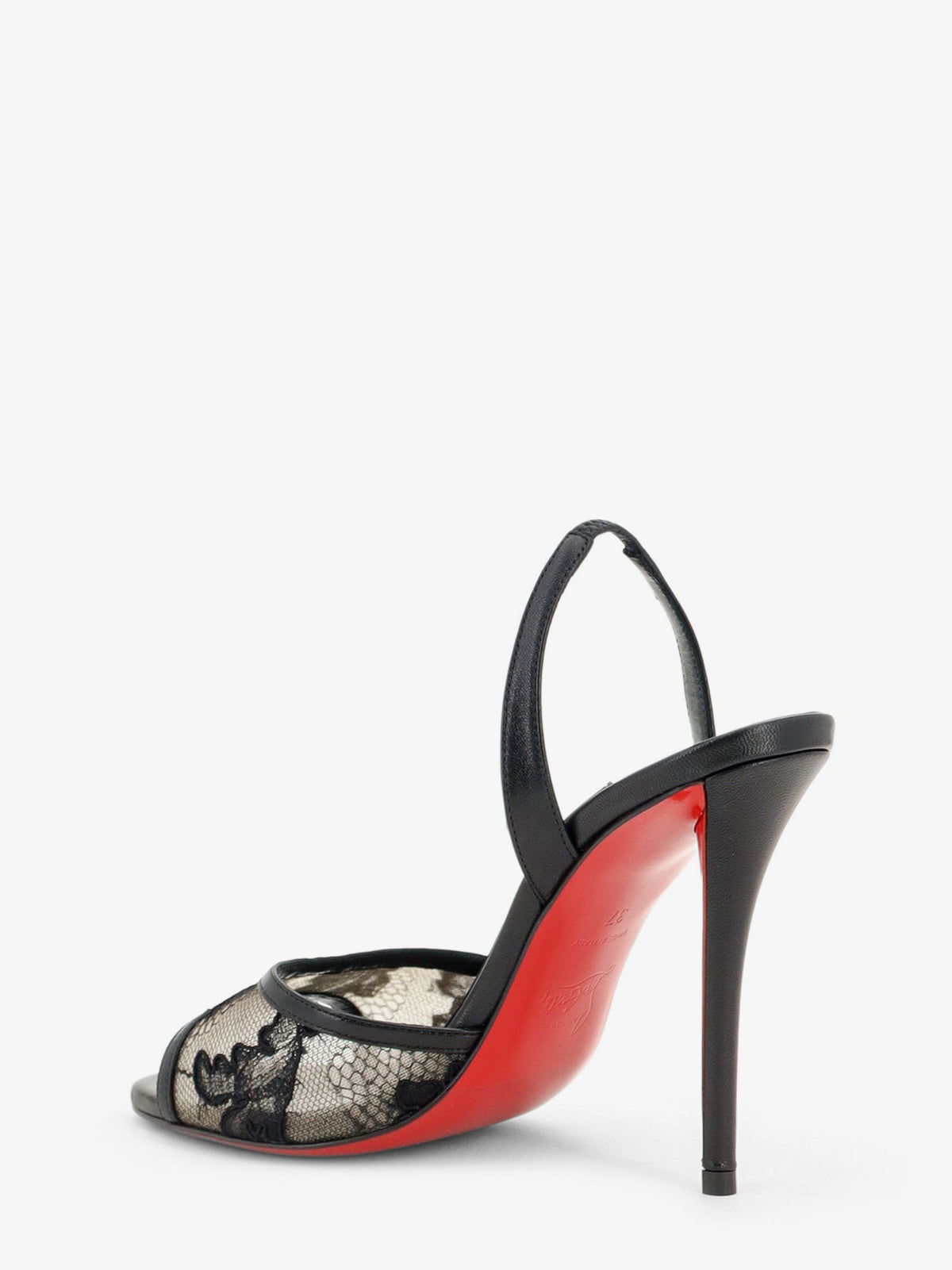 Christian Louboutin Miss Z Lace Sling Sandals In Mesh And Leather