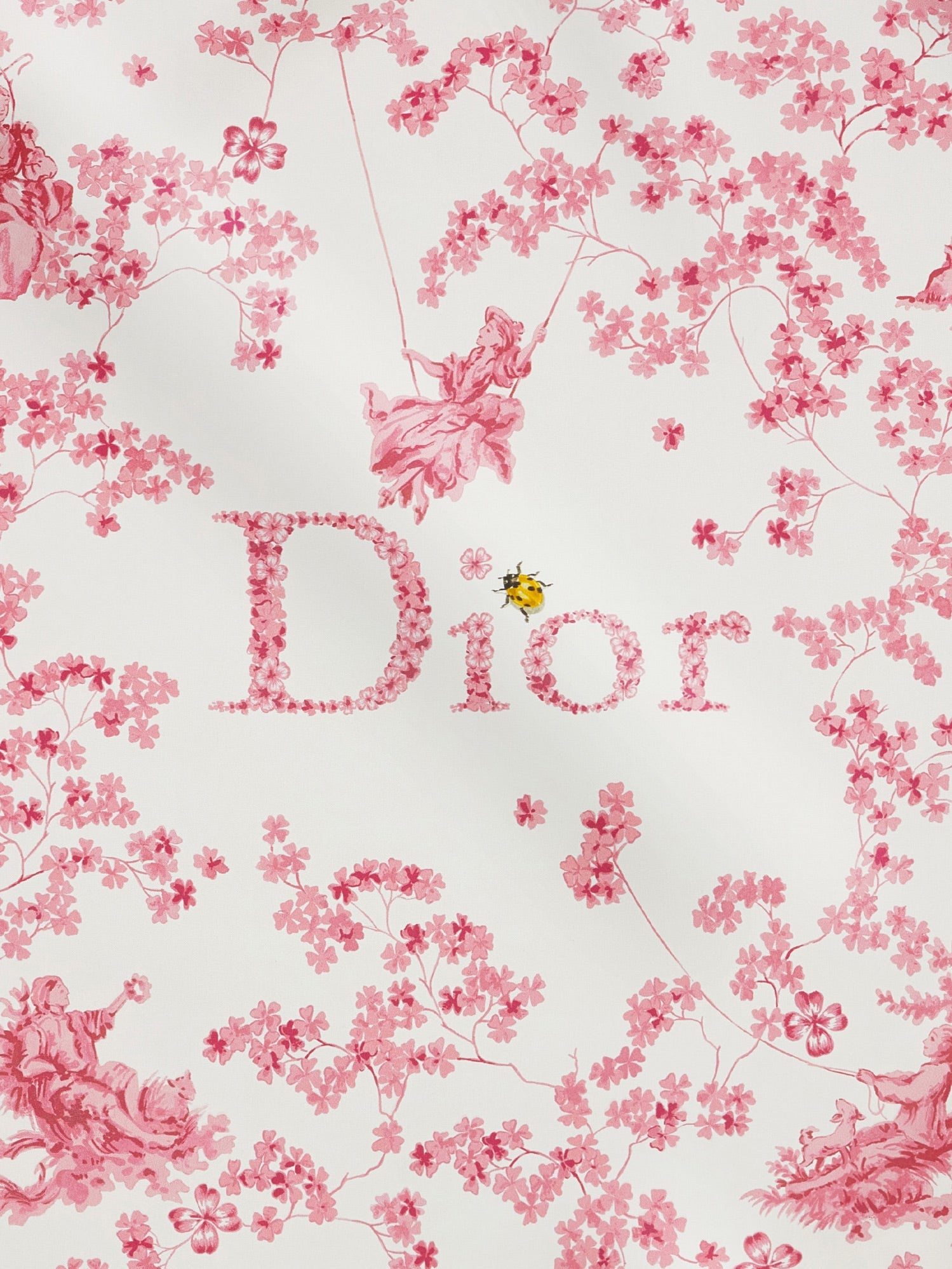 Dior Silk Scarf With Toile De Jouy Clover 90 Pattern