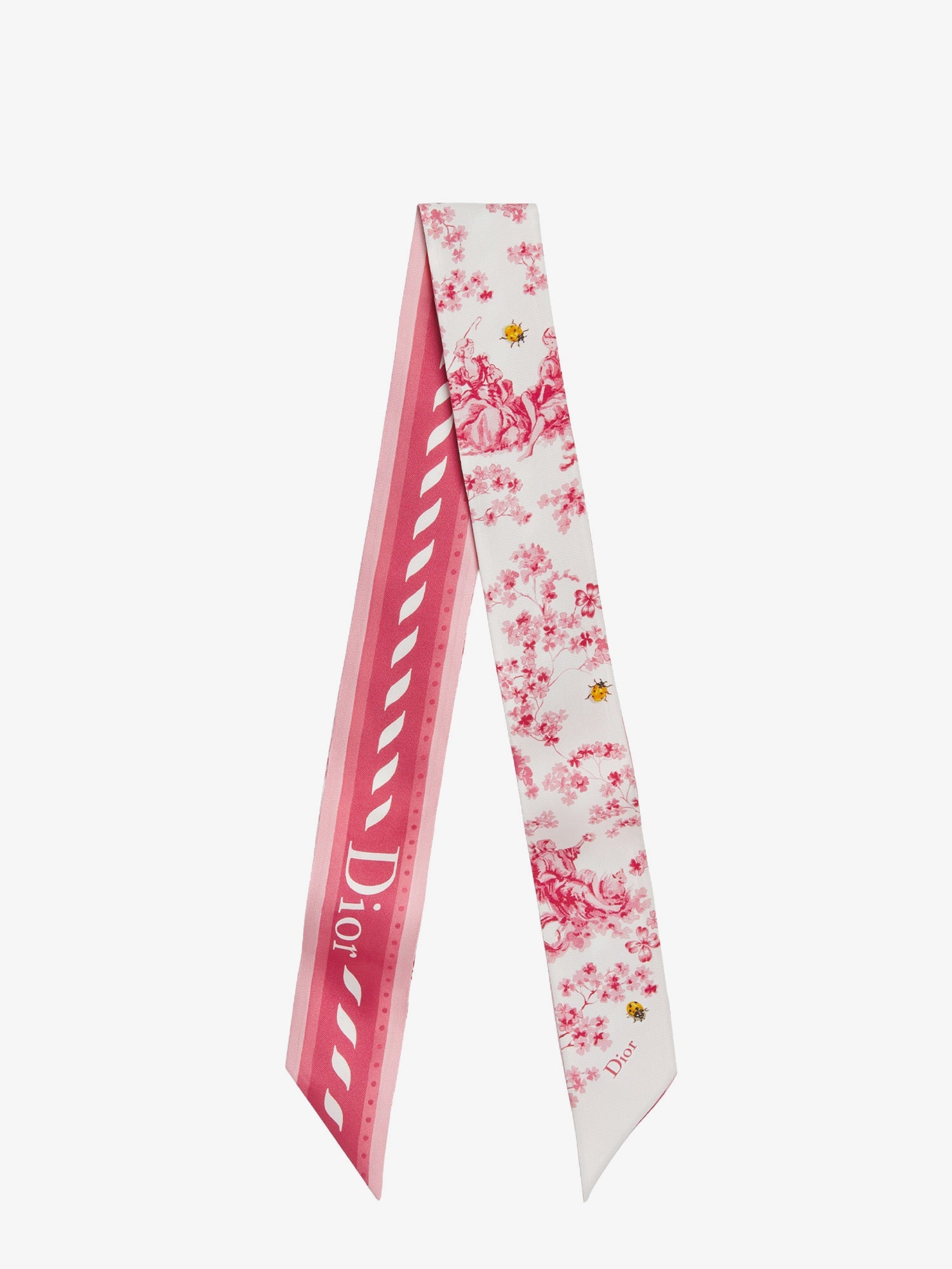Dior Silk Scarf With Toile De Jouy Clover Print
