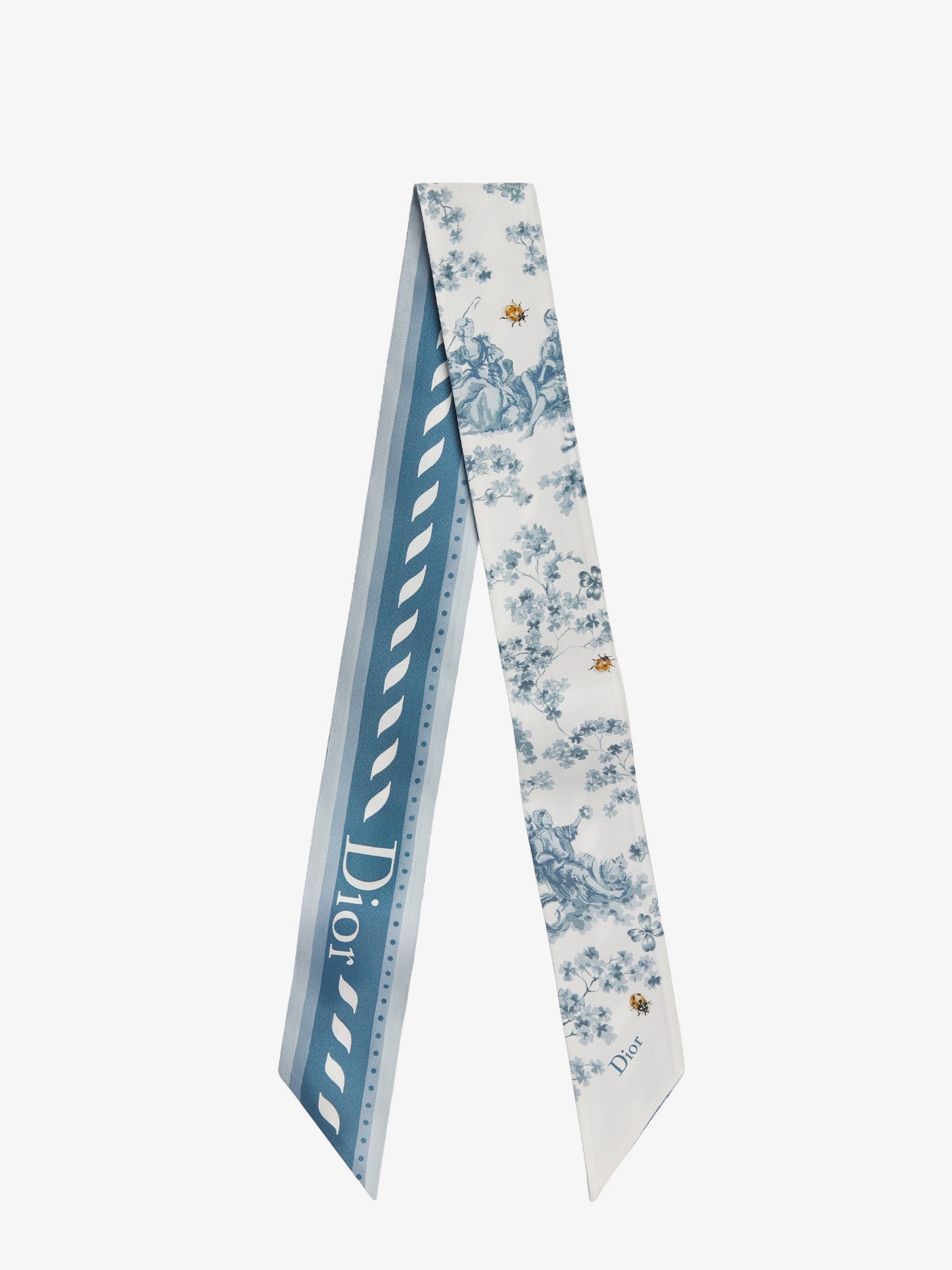 Dior Silk Scarf With Toile De Jouy Clover Print