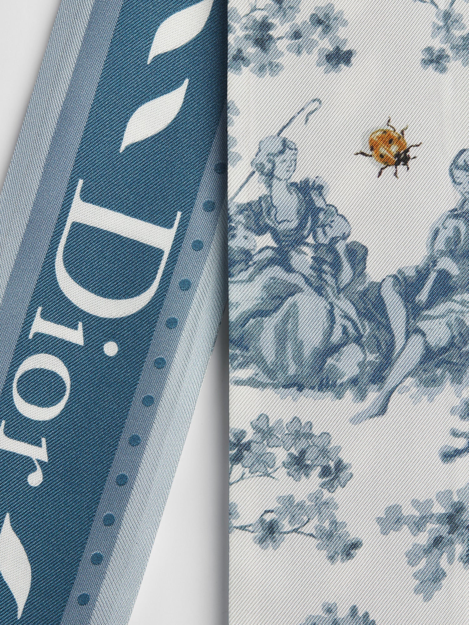 Dior Silk Scarf With Toile De Jouy Clover Print
