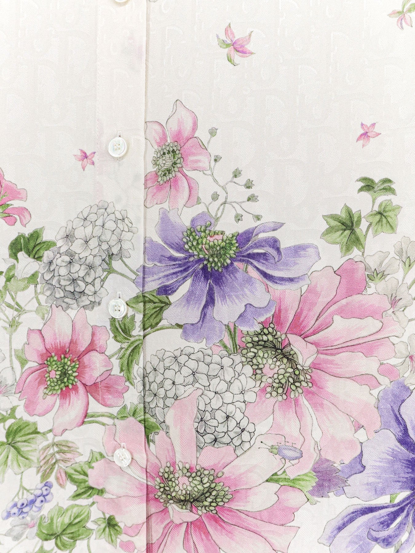 Dior Silk Shirt With Dior Hortensia Garden Print