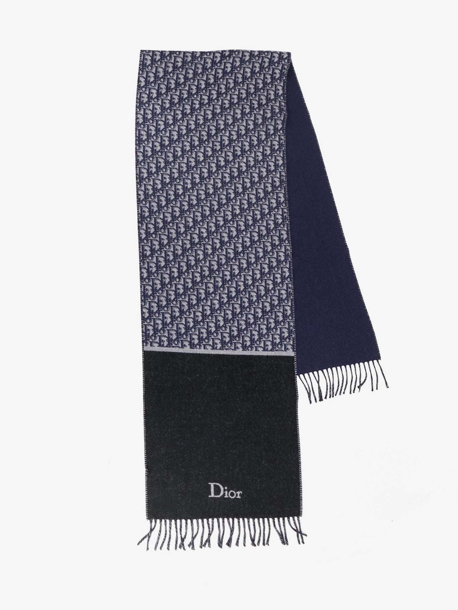 Dior Dior Oblique Pattern Wool Scarf
