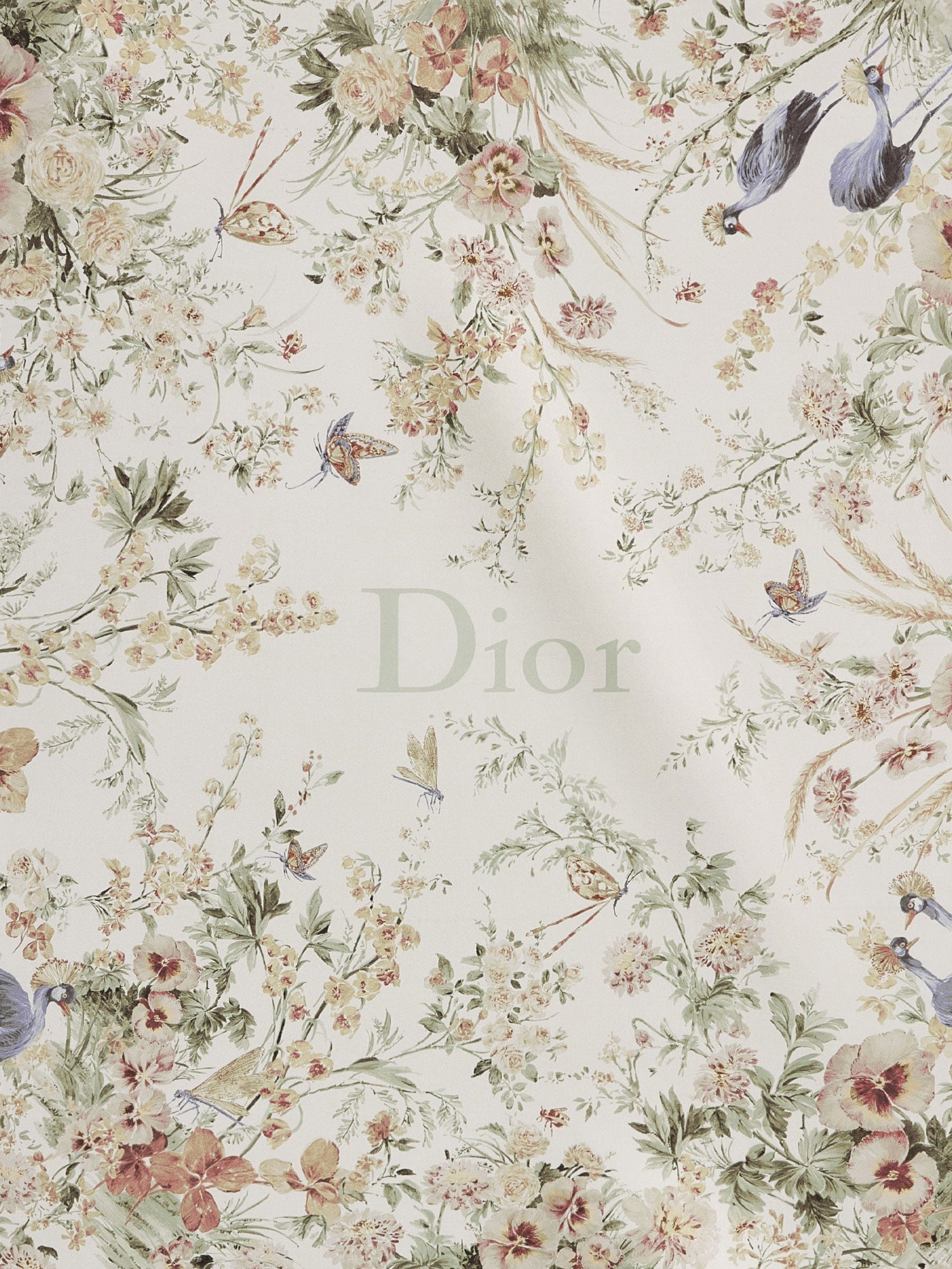 Dior Toile De Jouy Floral Garden Dioriviera 90 Silk Foulard
