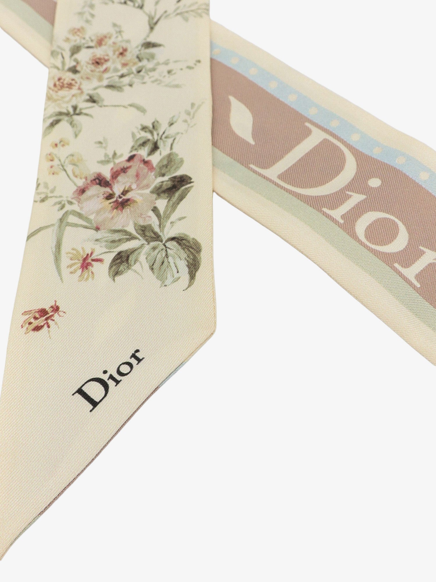 Dior Silk Bandeau With Toile De Jouy Floral Garden Print