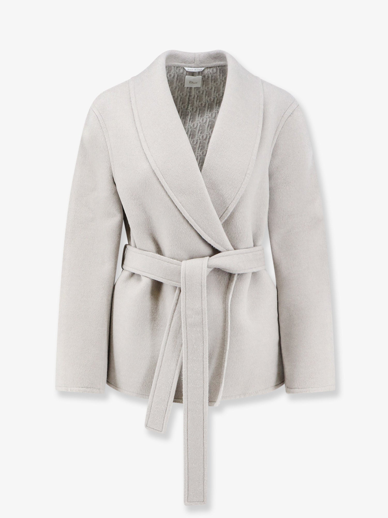Dior Virgin Wool And Silk Coat With Belt