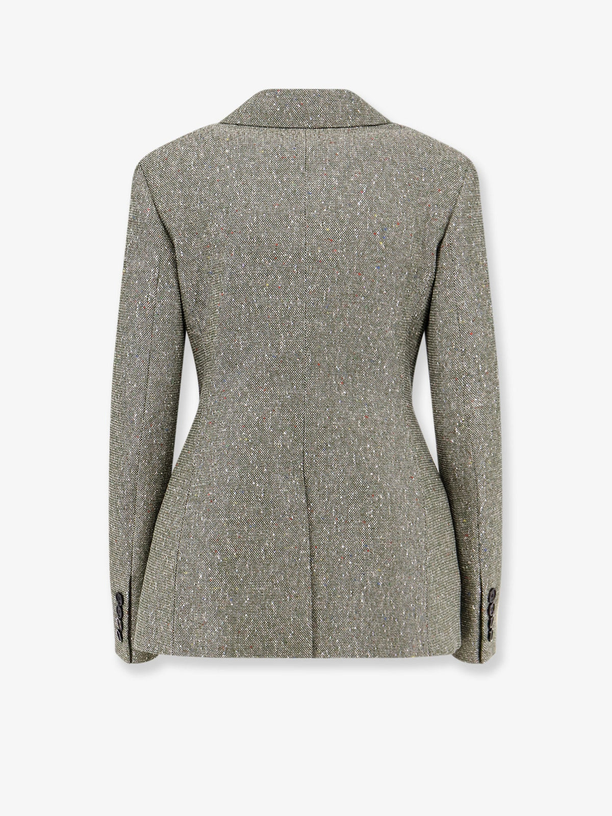 Dior Khaki Donegal Tweed Blazer With Multicolored Sequins Embroidery