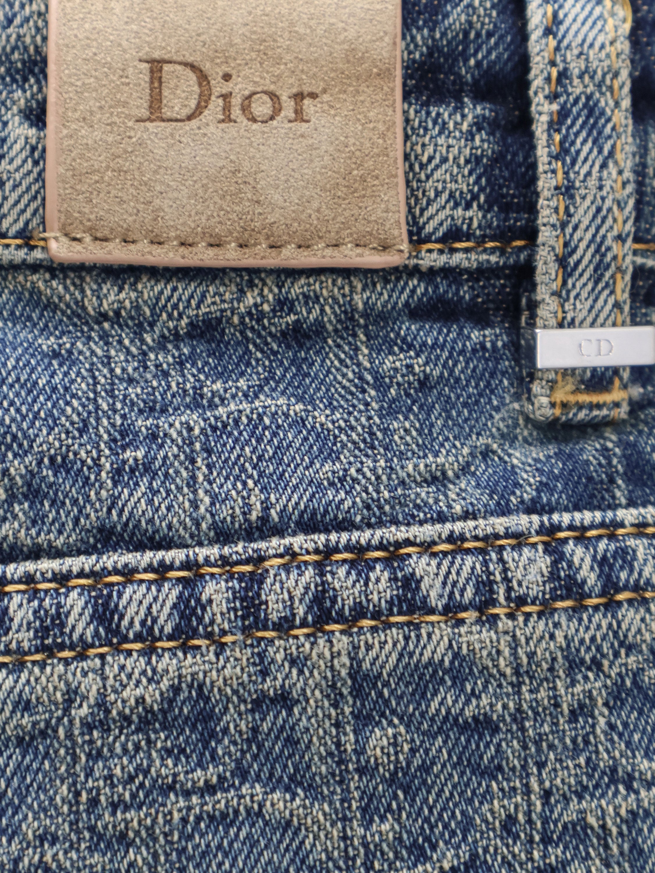 Dior Denim Blue Jeans With All-over Dior Oblique Motif